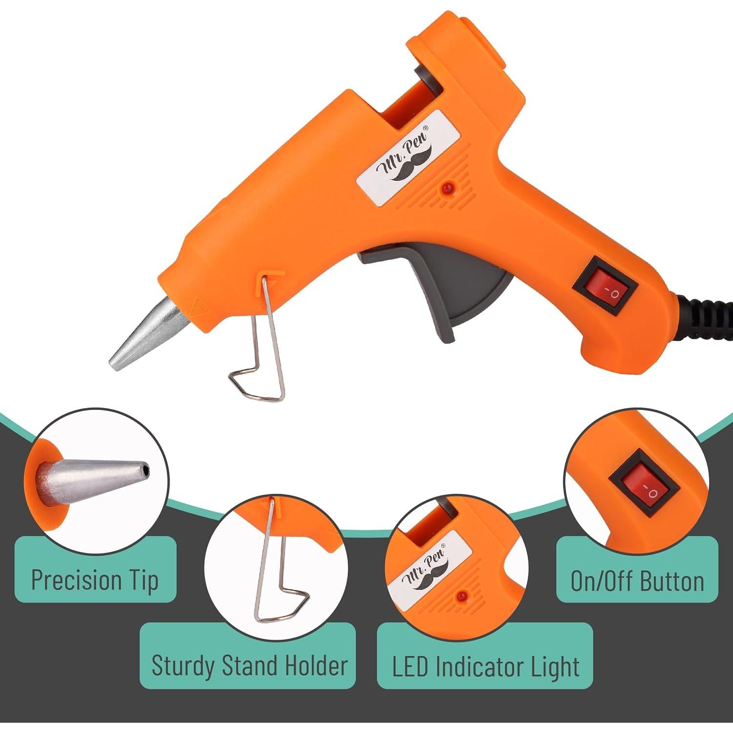 Pistola de Pegamento Caliente Mr. Pen 20W con 10 Palitos 10.16cm