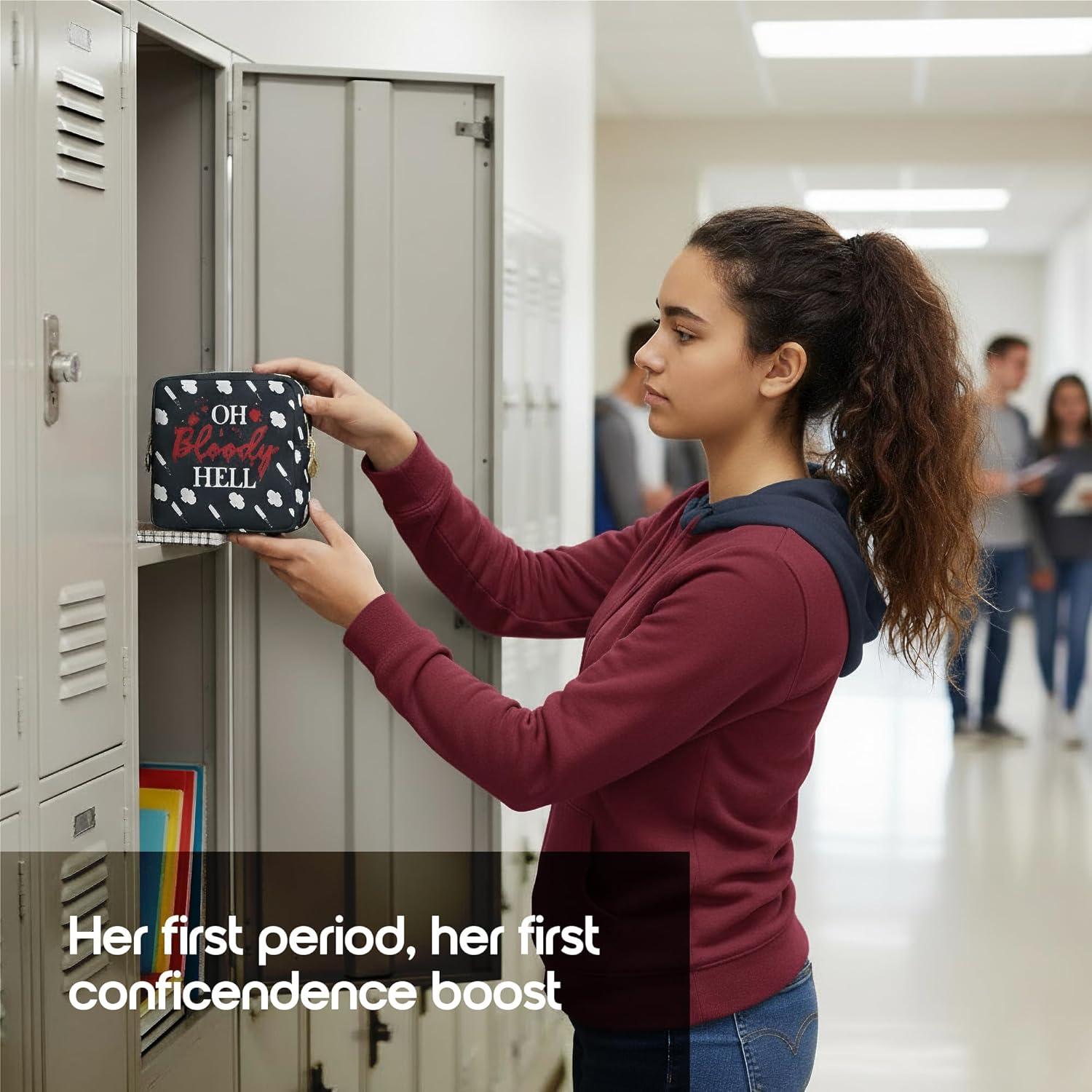 Bolsa de Período Primo Lines Negra - Estuche Compacto Impermeable