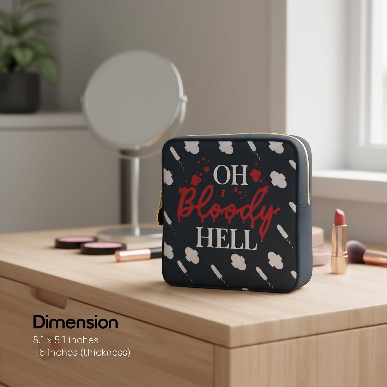 Bolsa de Período Primo Lines Negra - Estuche Compacto Impermeable