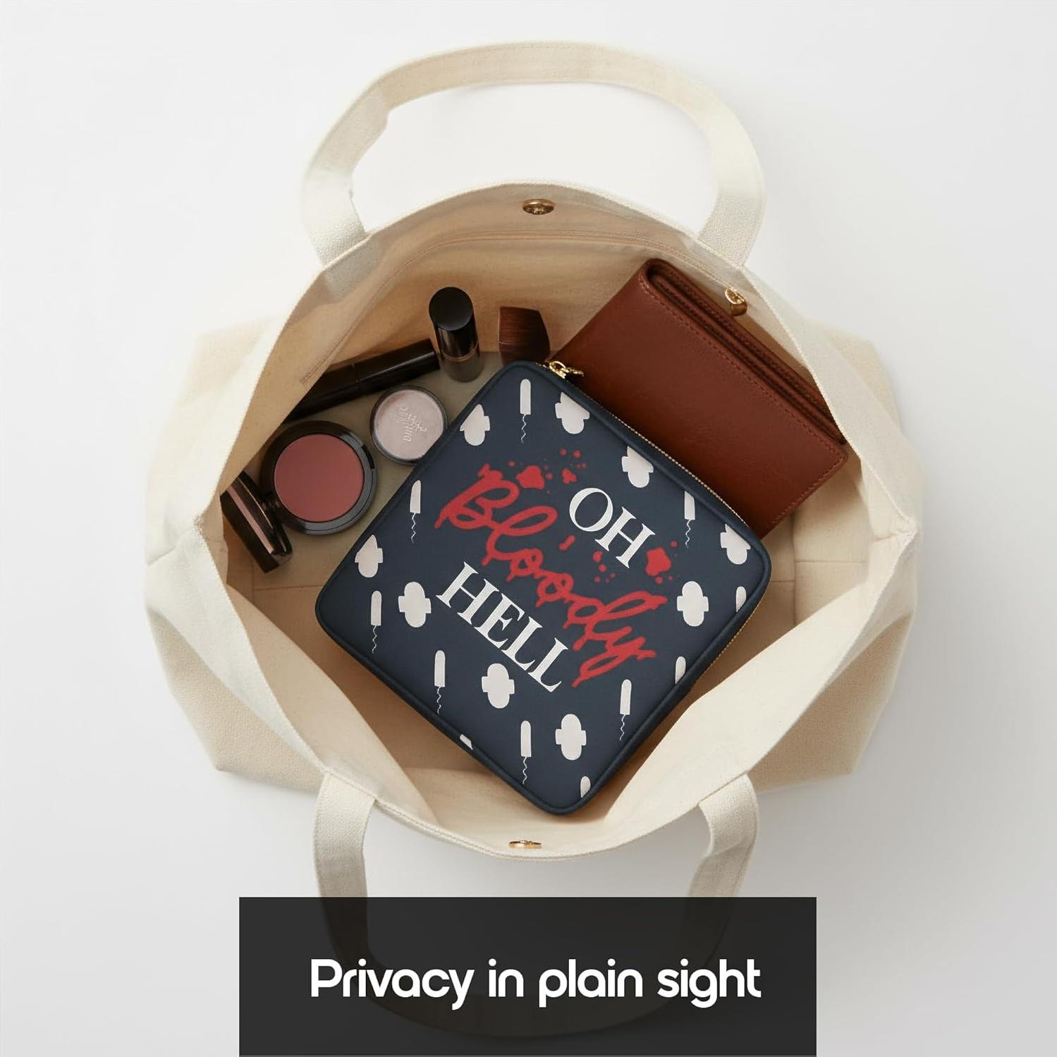 Bolsa de Período Primo Lines Negra - Estuche Compacto Impermeable