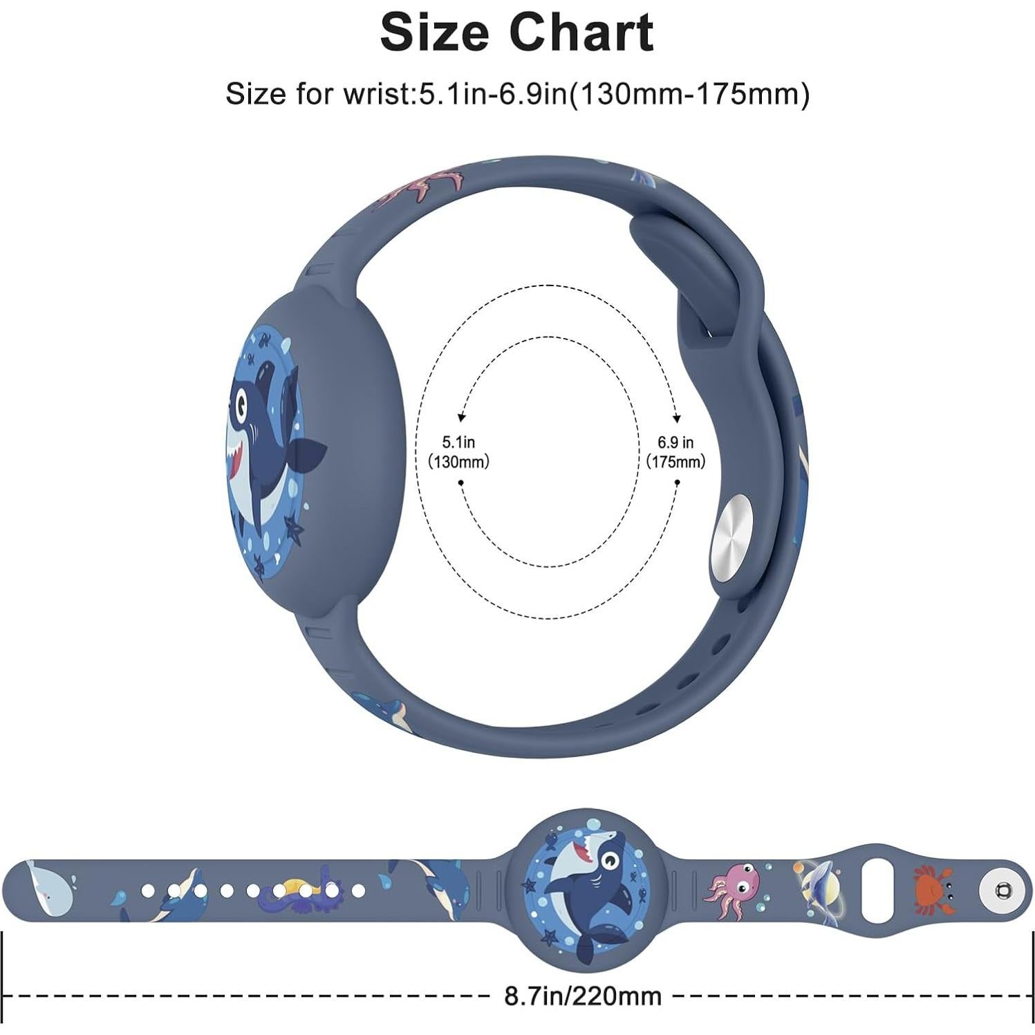 Pulsera Air Tag Vancle Impermeable para Niños Grisazul