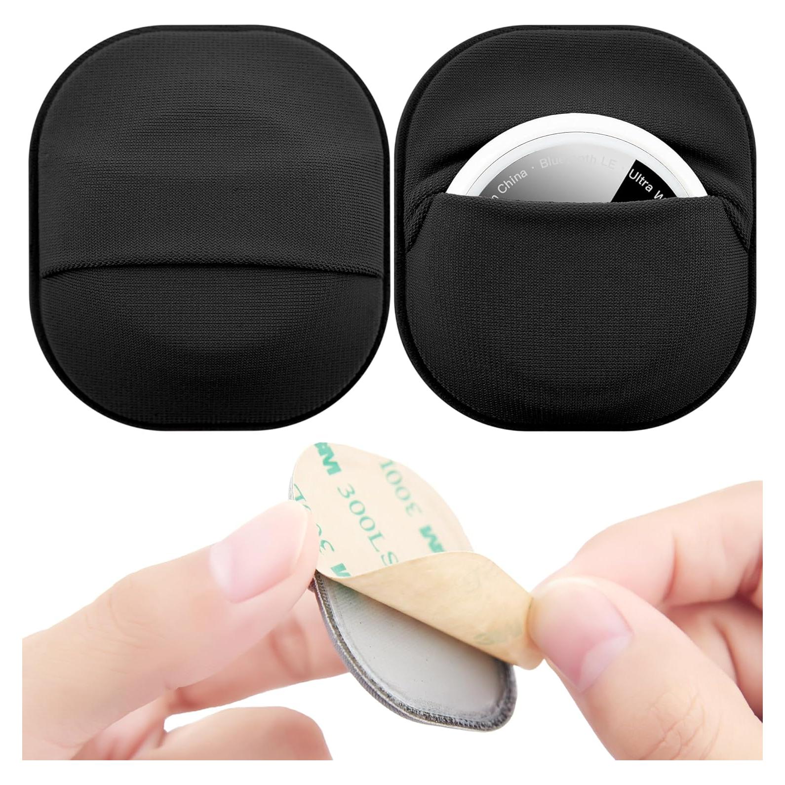 Paquete de 2 Soportes Adhesivos para Airtag DDJ - Funda Negra
