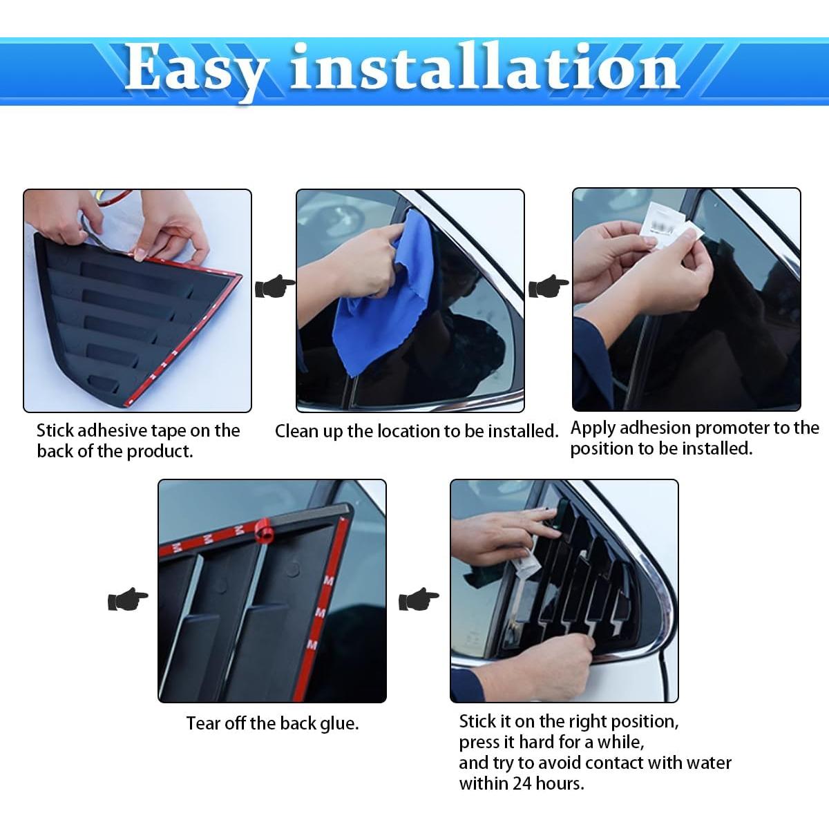 Cubiertas Louvers Ventana Lateral Toyota Corolla Altis 2009-2013 Negro