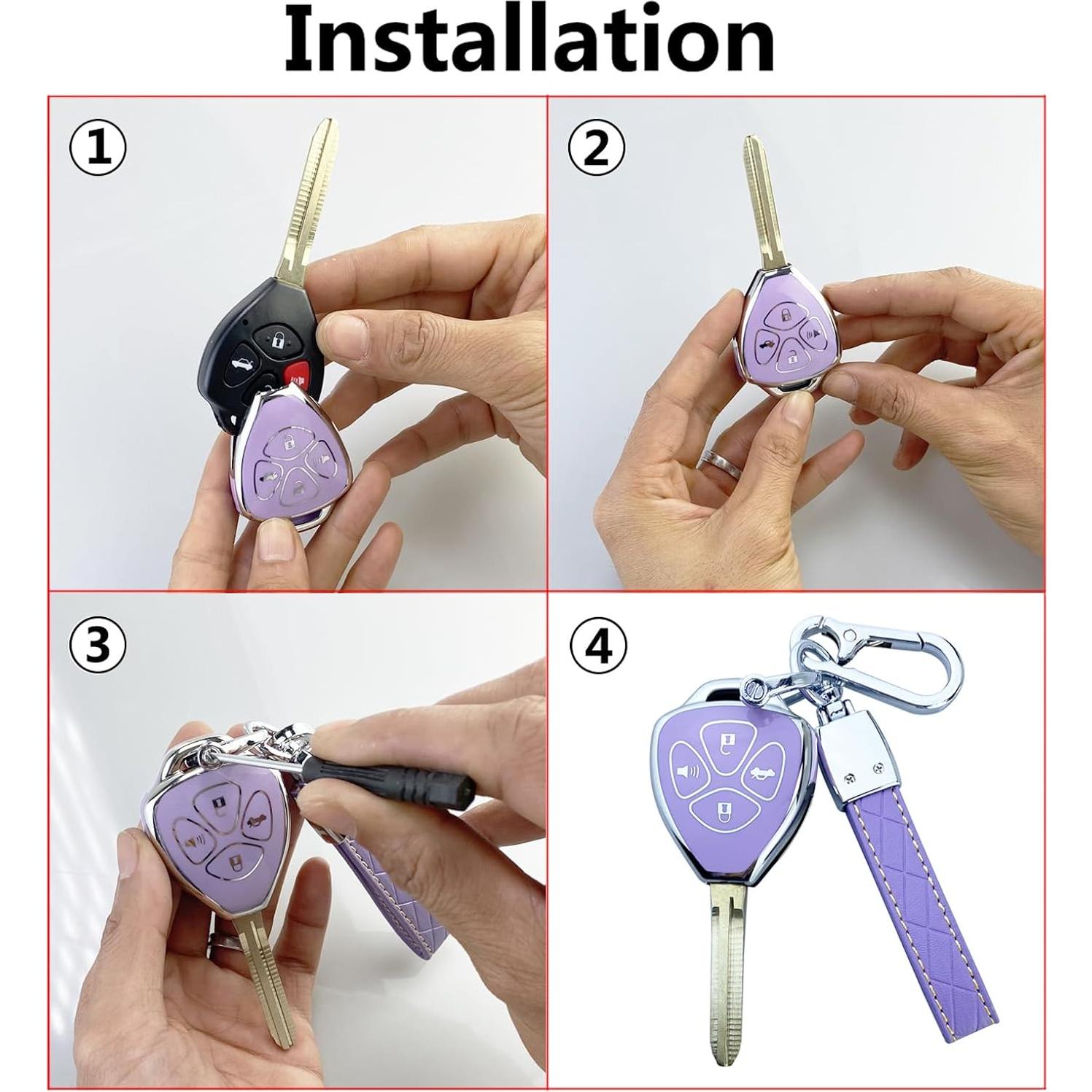 Funda de Llave Toyota Camry RAV4 Corolla 4Runner Negra