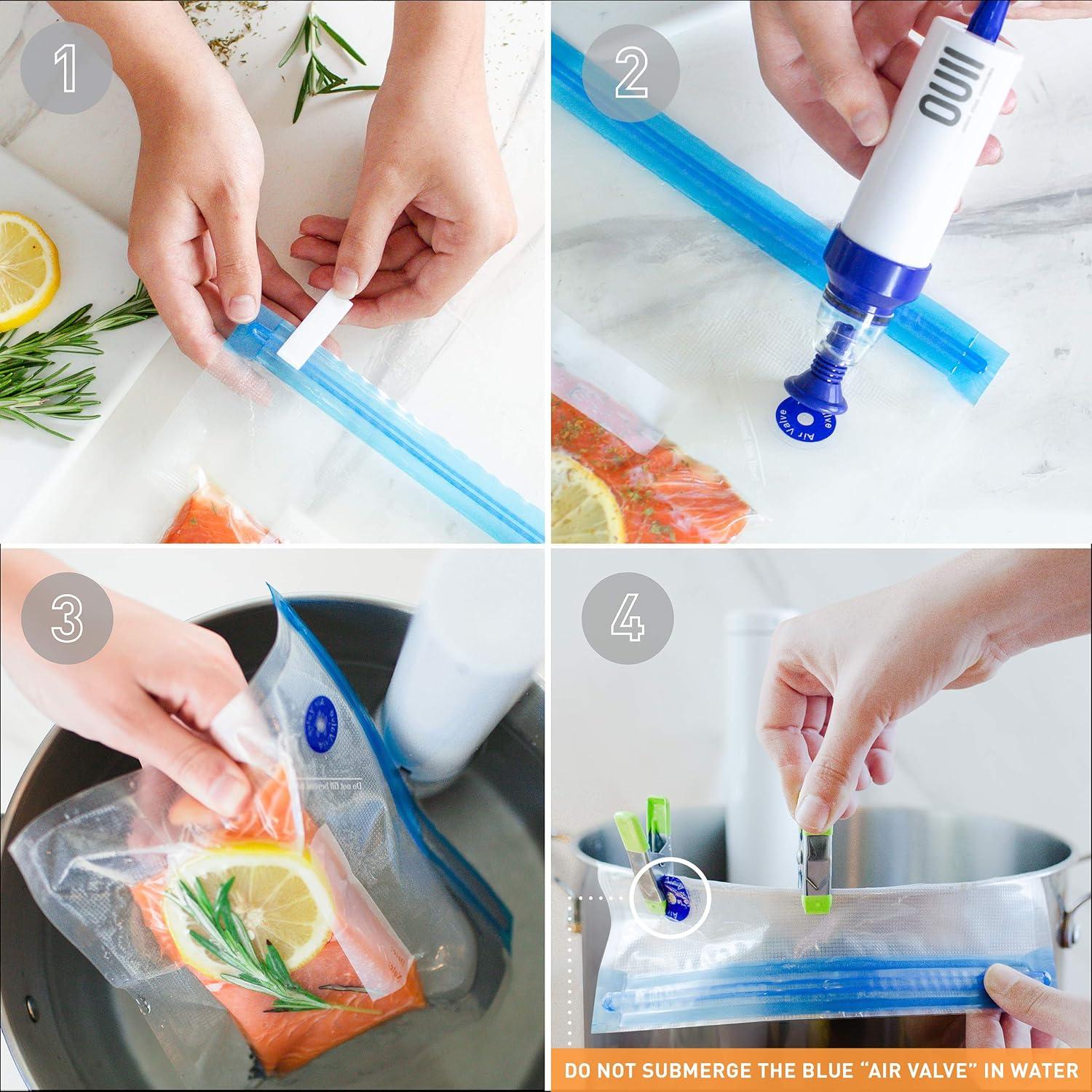 Bolsas Sous Vide OUII - Kit de 20 Piezas Reutilizables