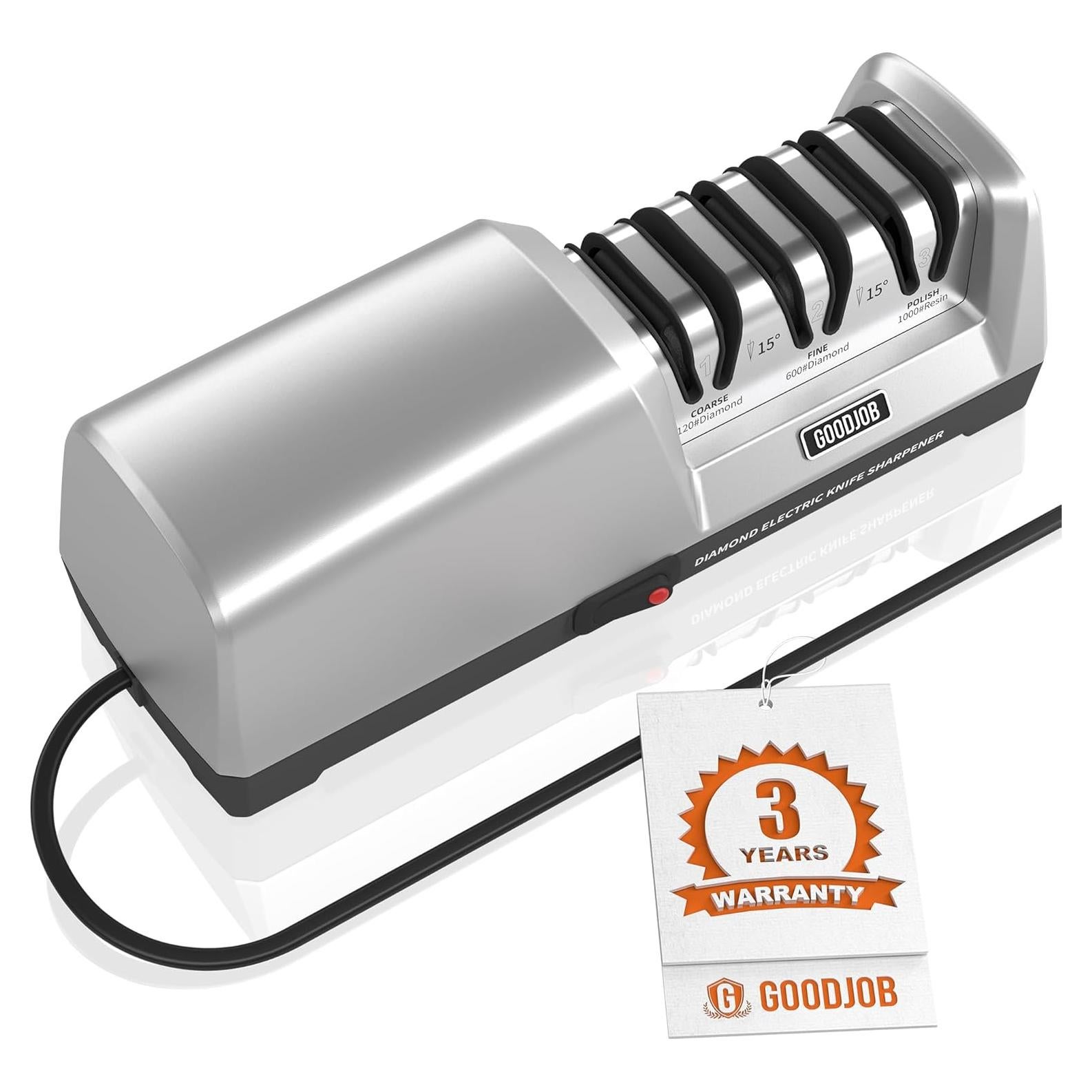 Afilador de cuchillos eléctrico Goodjob 3 etapas diamante 1.12kg