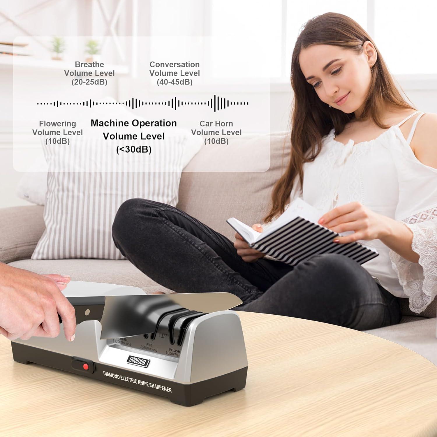 Afilador de cuchillos eléctrico Goodjob 3 etapas diamante 1.12kg
