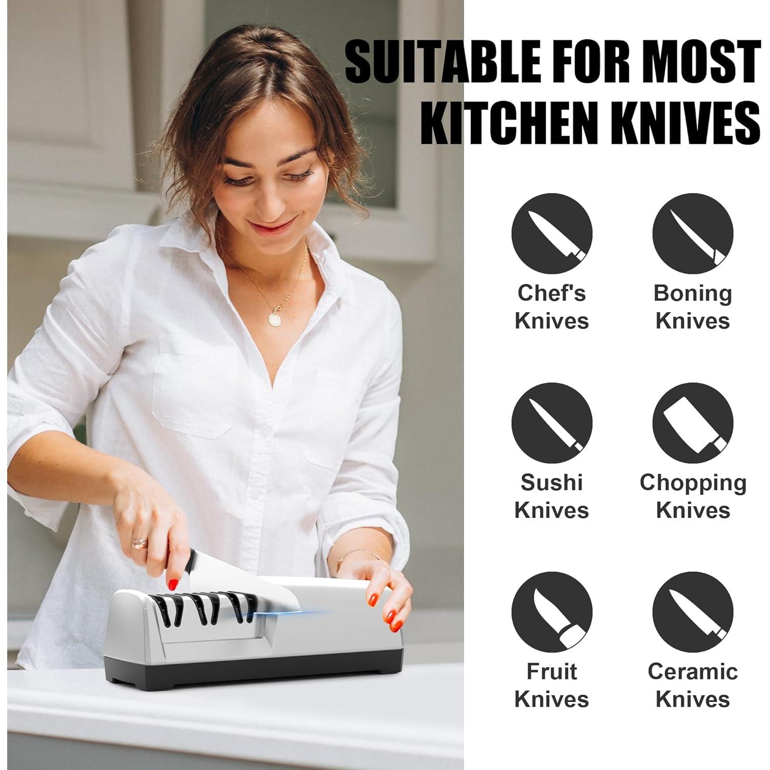 Afilador de cuchillos eléctrico Goodjob 3 etapas diamante 1.12kg