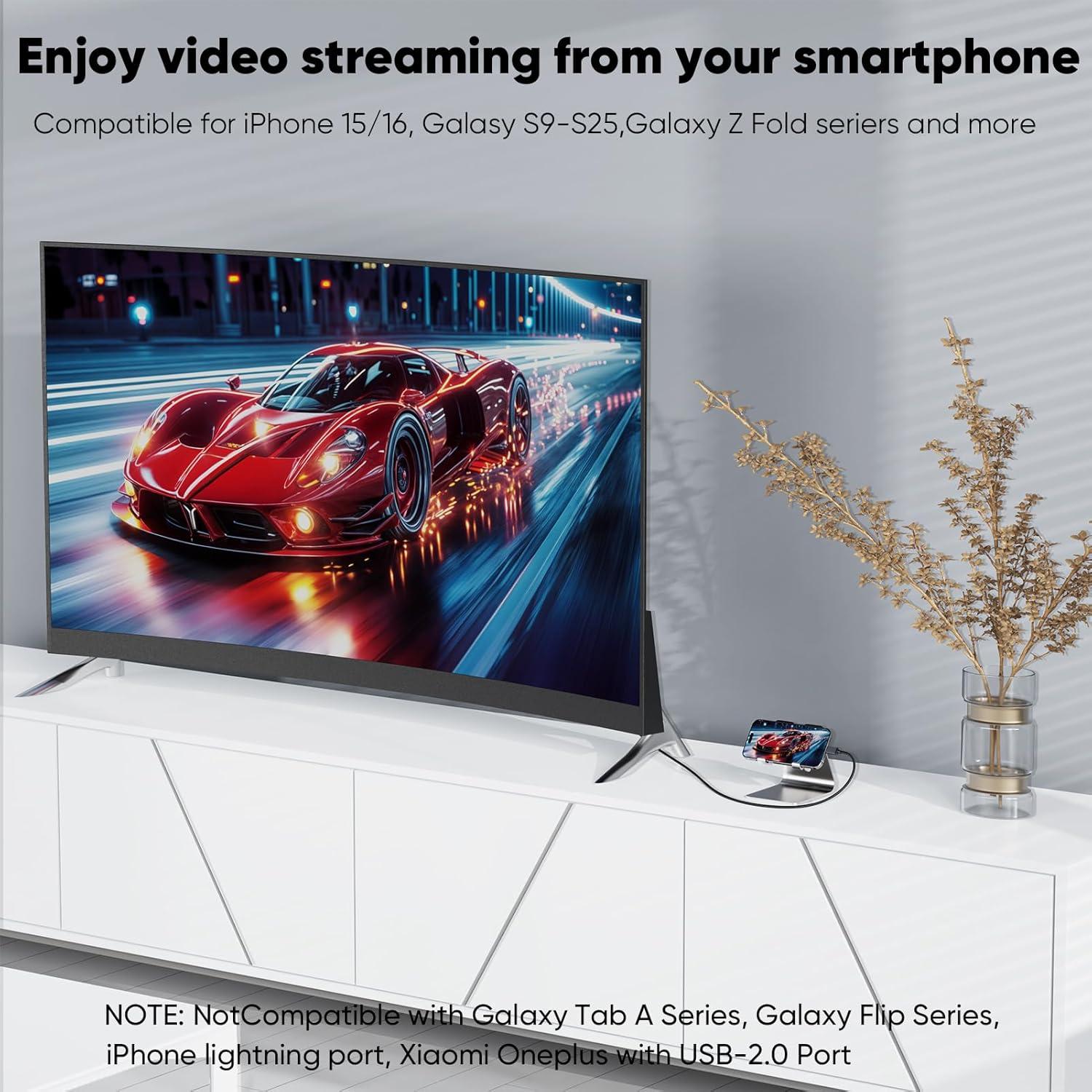 Cable USB C a HDMI 7.62m Vorothin 4K Trenzado Compatible