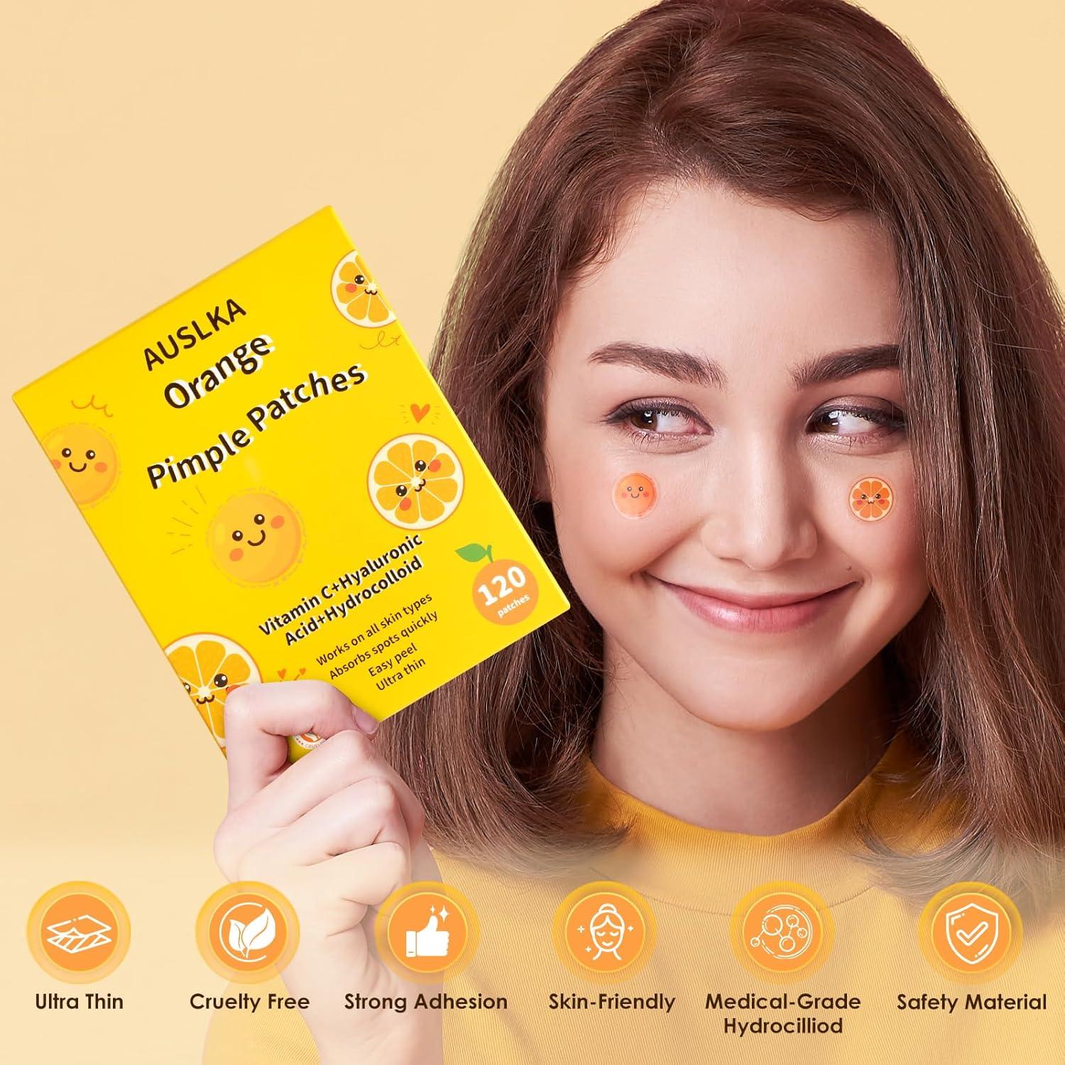 Parches para Granos AUSLKA Naranjas con Vitamina C - 120 Unidades