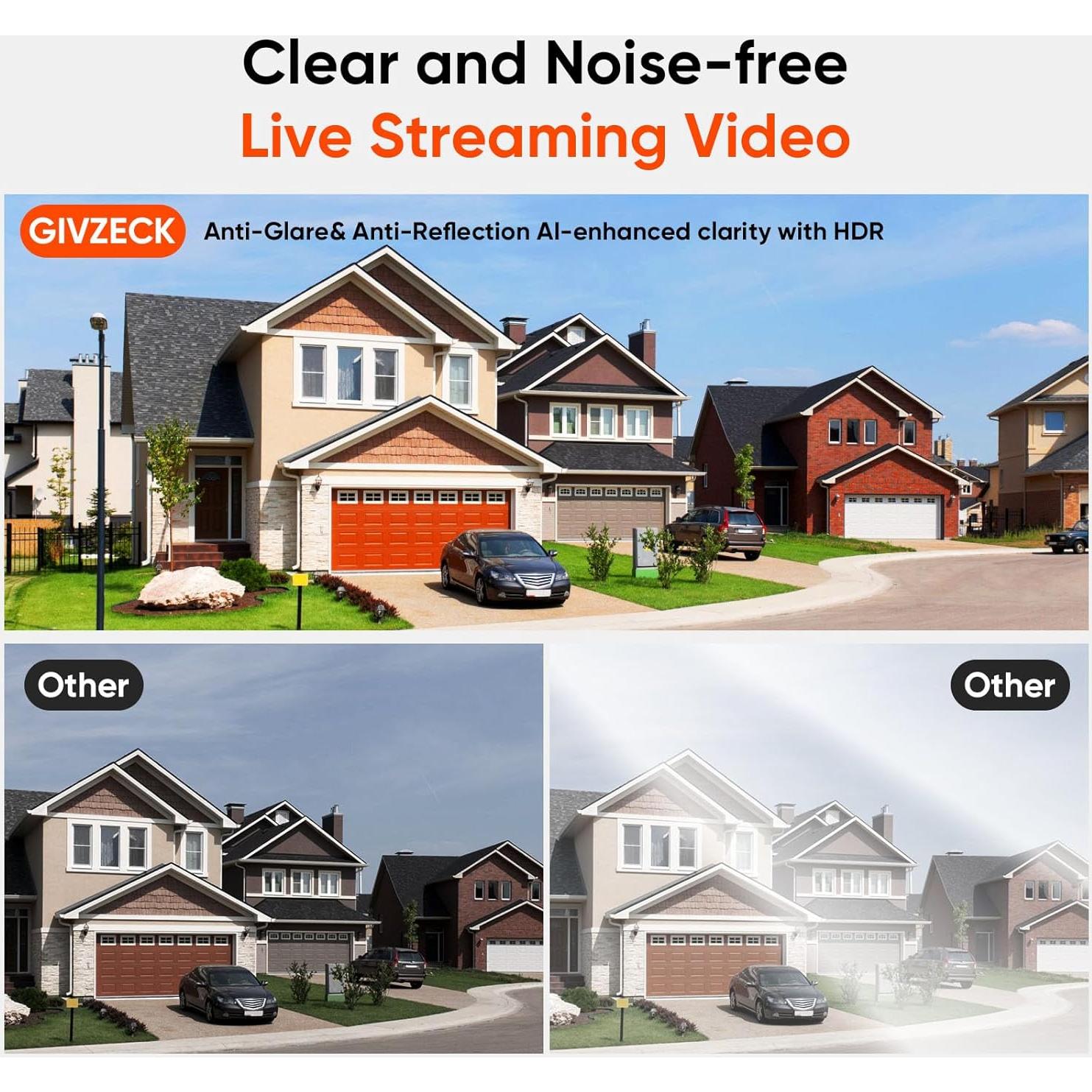 Cámara de Ventana GIVZECK 2K WiFi Inalámbrica con Visión Nocturna