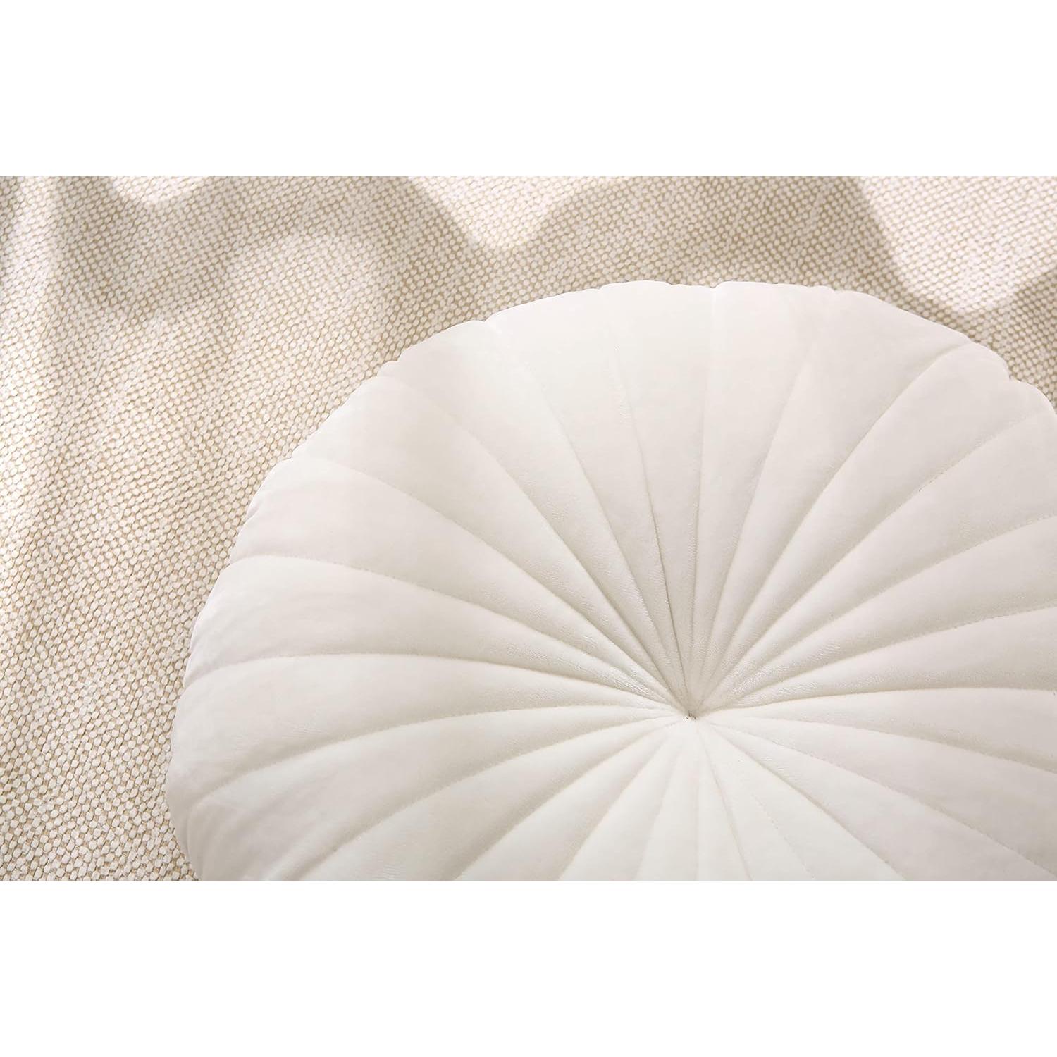 Cojín de Suelo Redondo Beige Volple 40 cm Terciopelo