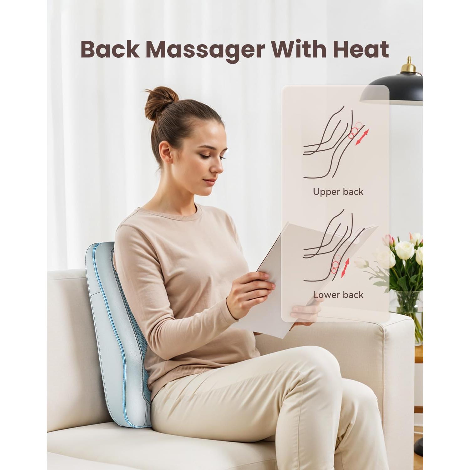 Masajeador de Espalda Shiatsu Comfier CF-1228-BLU con Calor