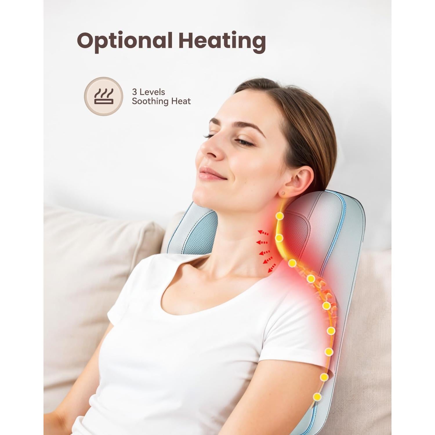 Masajeador de Espalda Shiatsu Comfier CF-1228-BLU con Calor