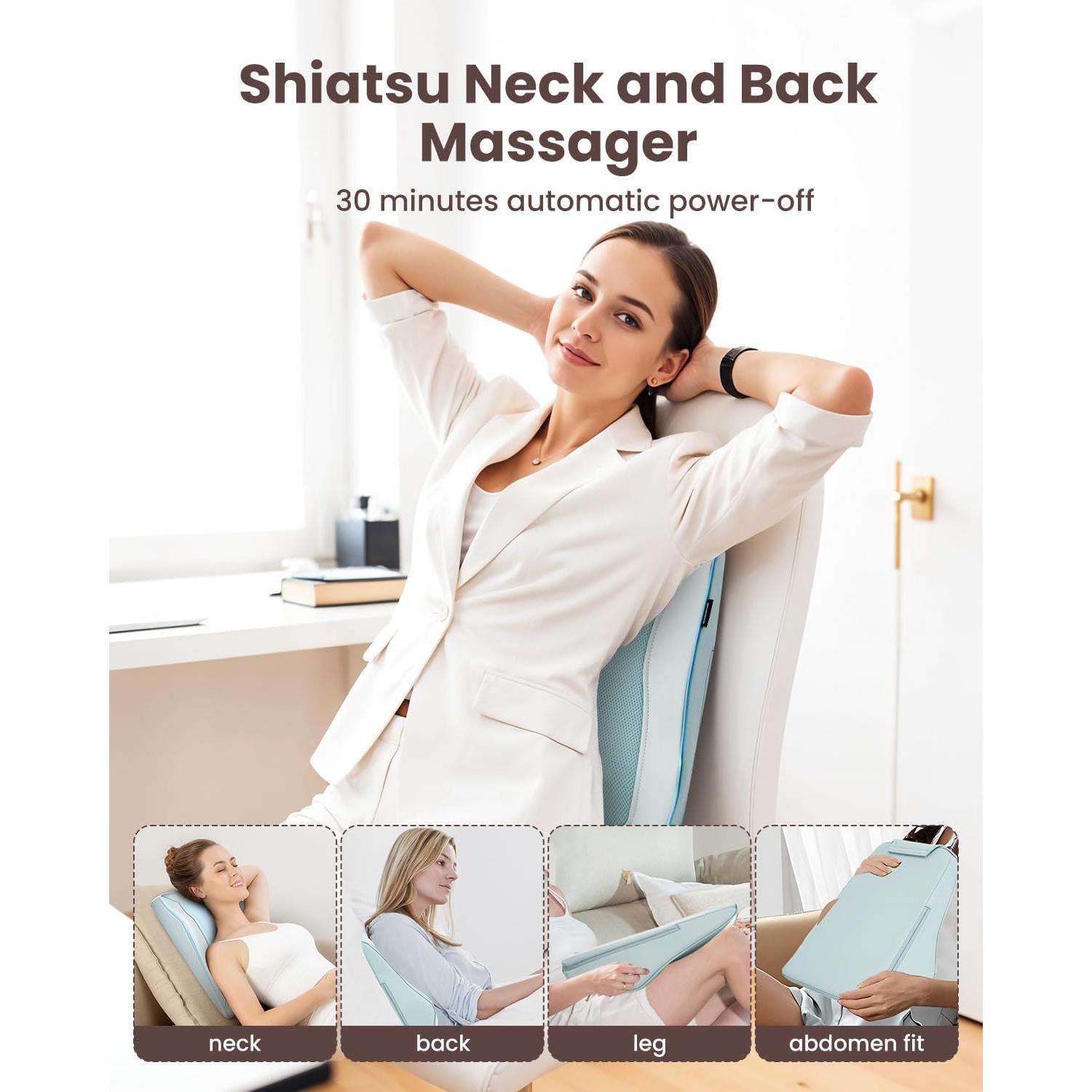 Masajeador de Espalda Shiatsu Comfier CF-1228-BLU con Calor