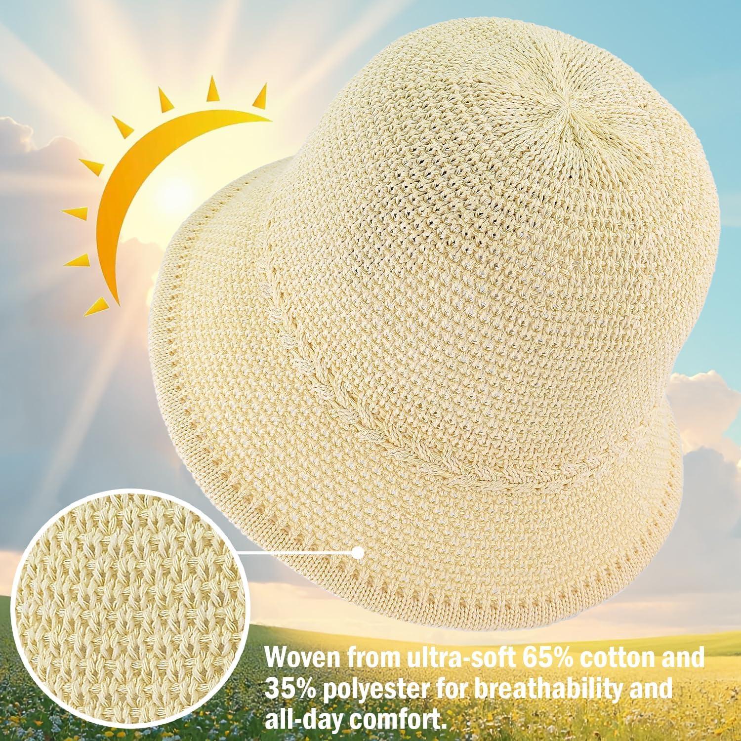 Sombrero de Cubo de Ganchillo EINSKEY para Mujeres - Paja Falsa UV