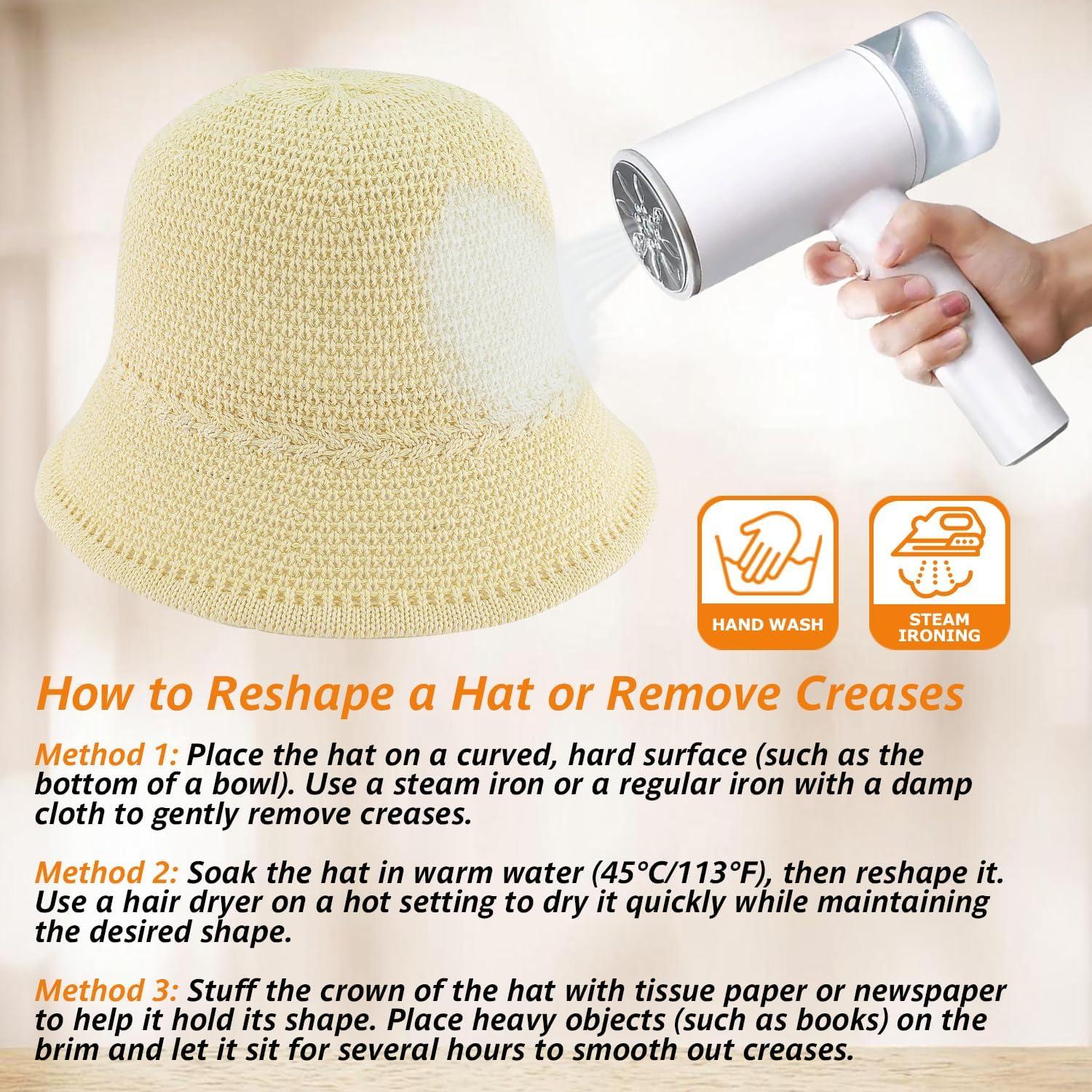 Sombrero de Cubo de Ganchillo EINSKEY para Mujeres - Paja Falsa UV