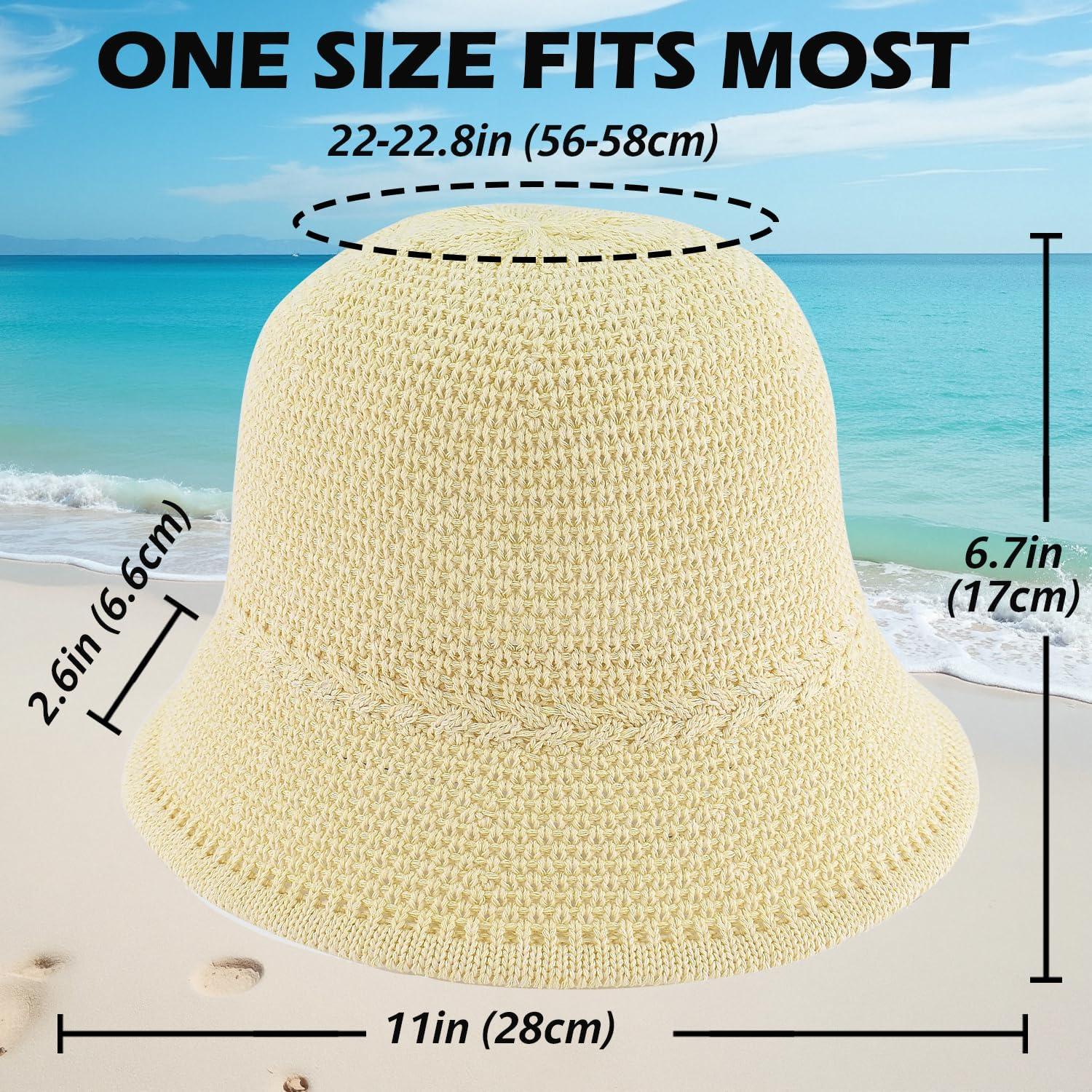 Sombrero de Cubo de Ganchillo EINSKEY para Mujeres - Paja Falsa UV