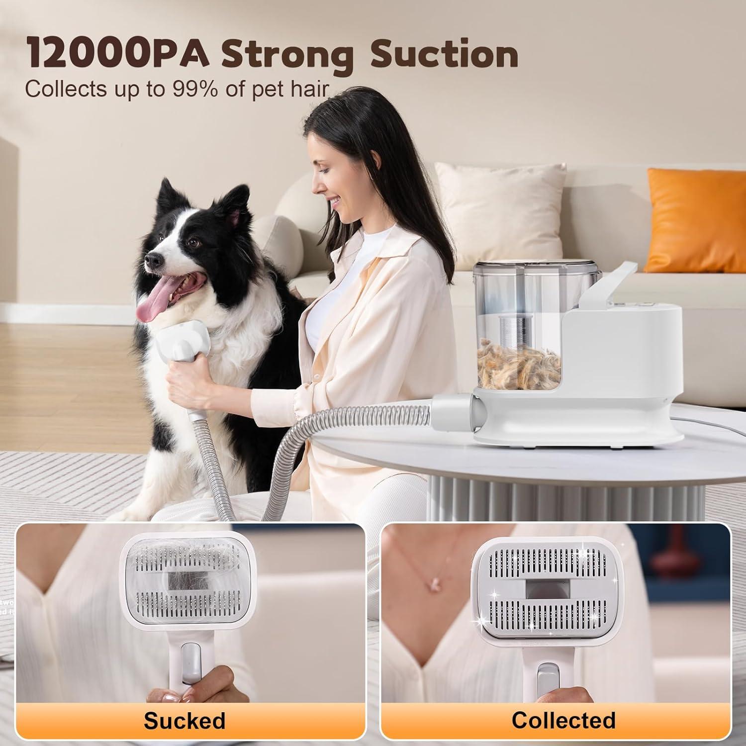 Kit de Aseo para Perros YOOHI con Aspiradora 12KPA 5 Herramientas