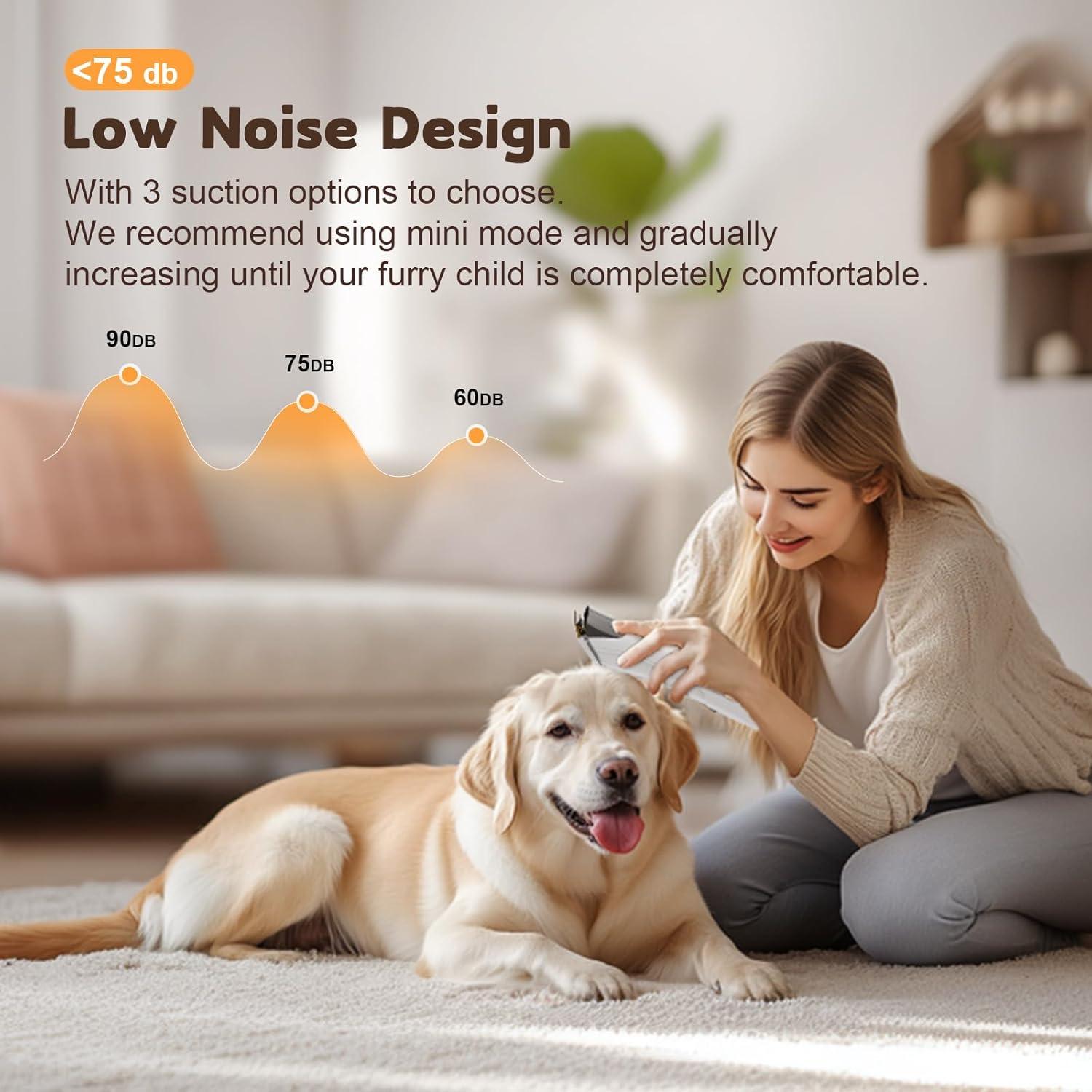 Kit de Aseo para Perros YOOHI con Aspiradora 12KPA 5 Herramientas