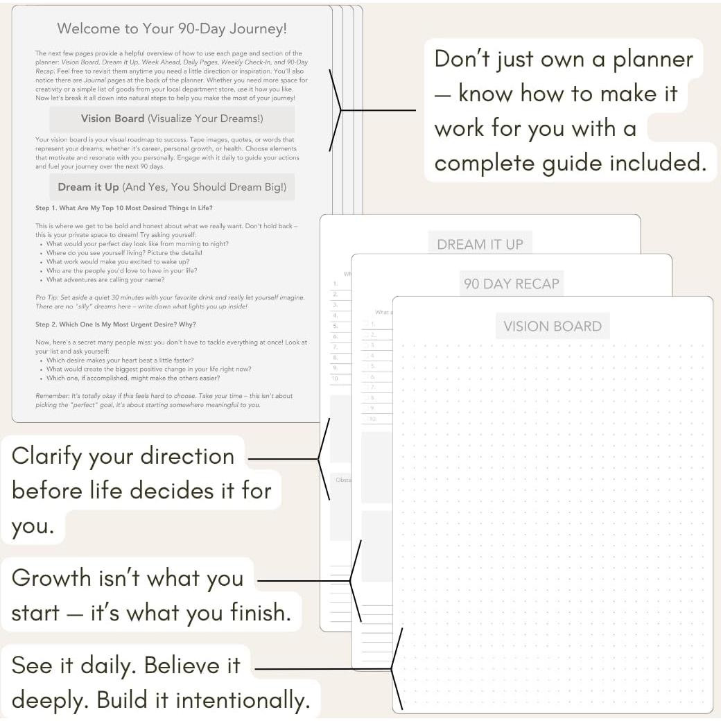 Diario Planificador 90 Días Pland Studio Lino Alabastro