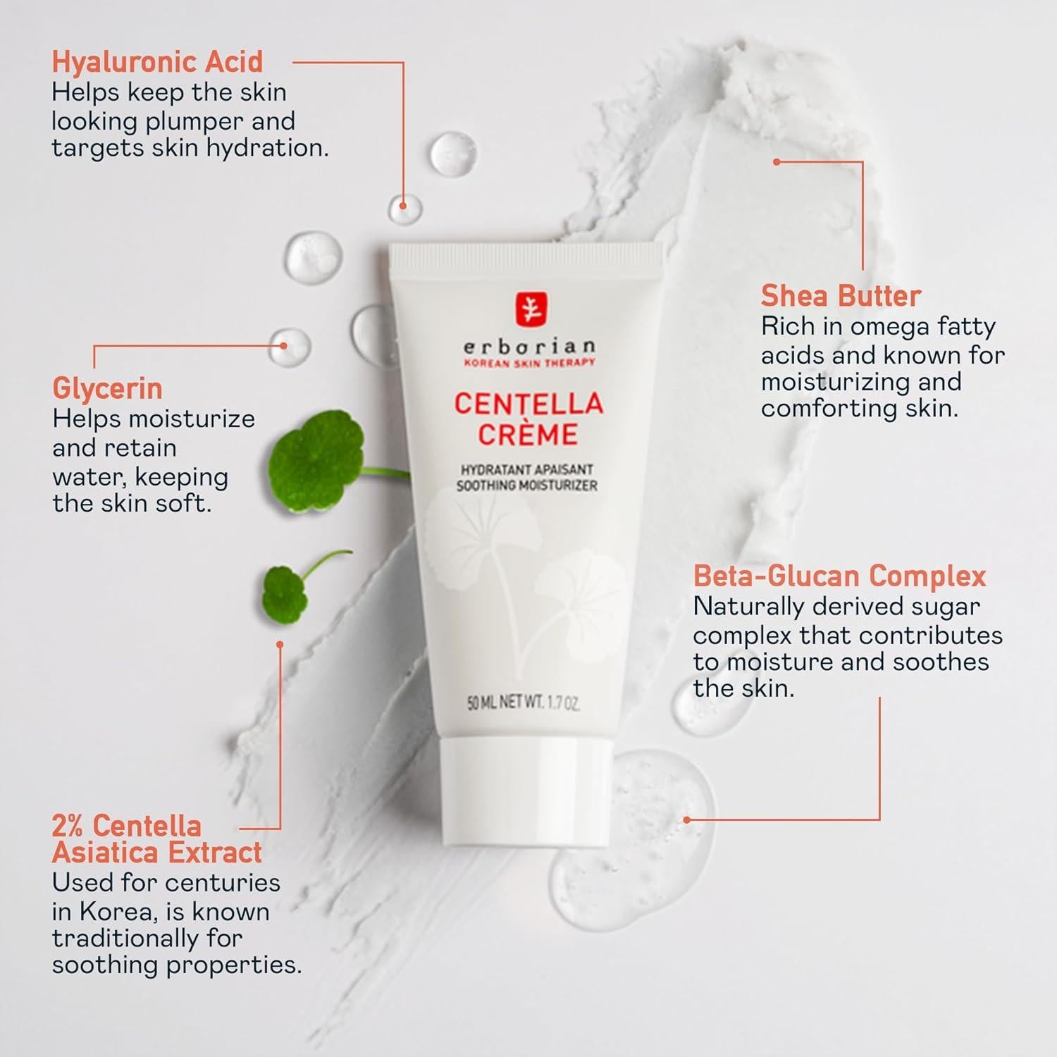 Crema Hidratante Facial Erborian Centella 50 ml - Ultra Ligera