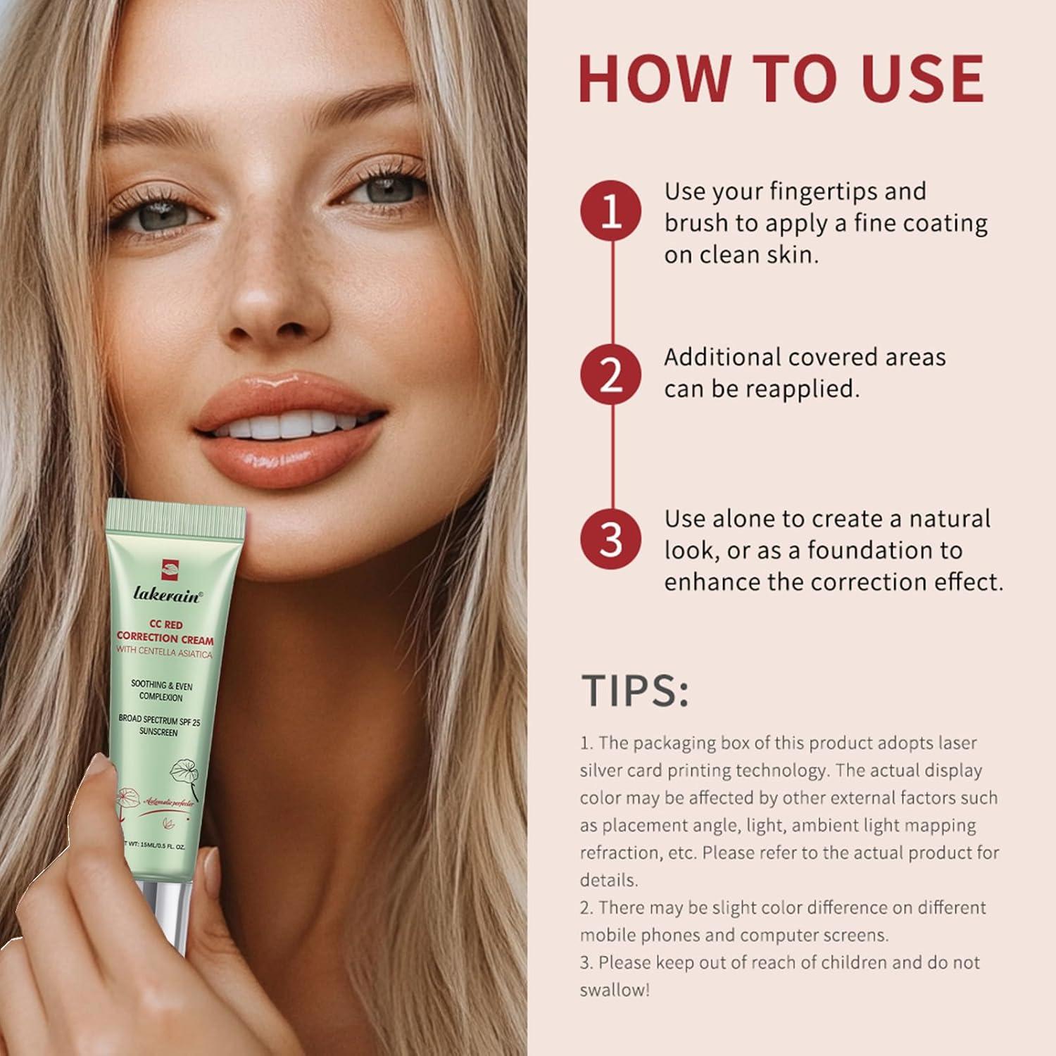 Crema CC Correctora Rojo Pdtwq 26.9g con SPF y Centella