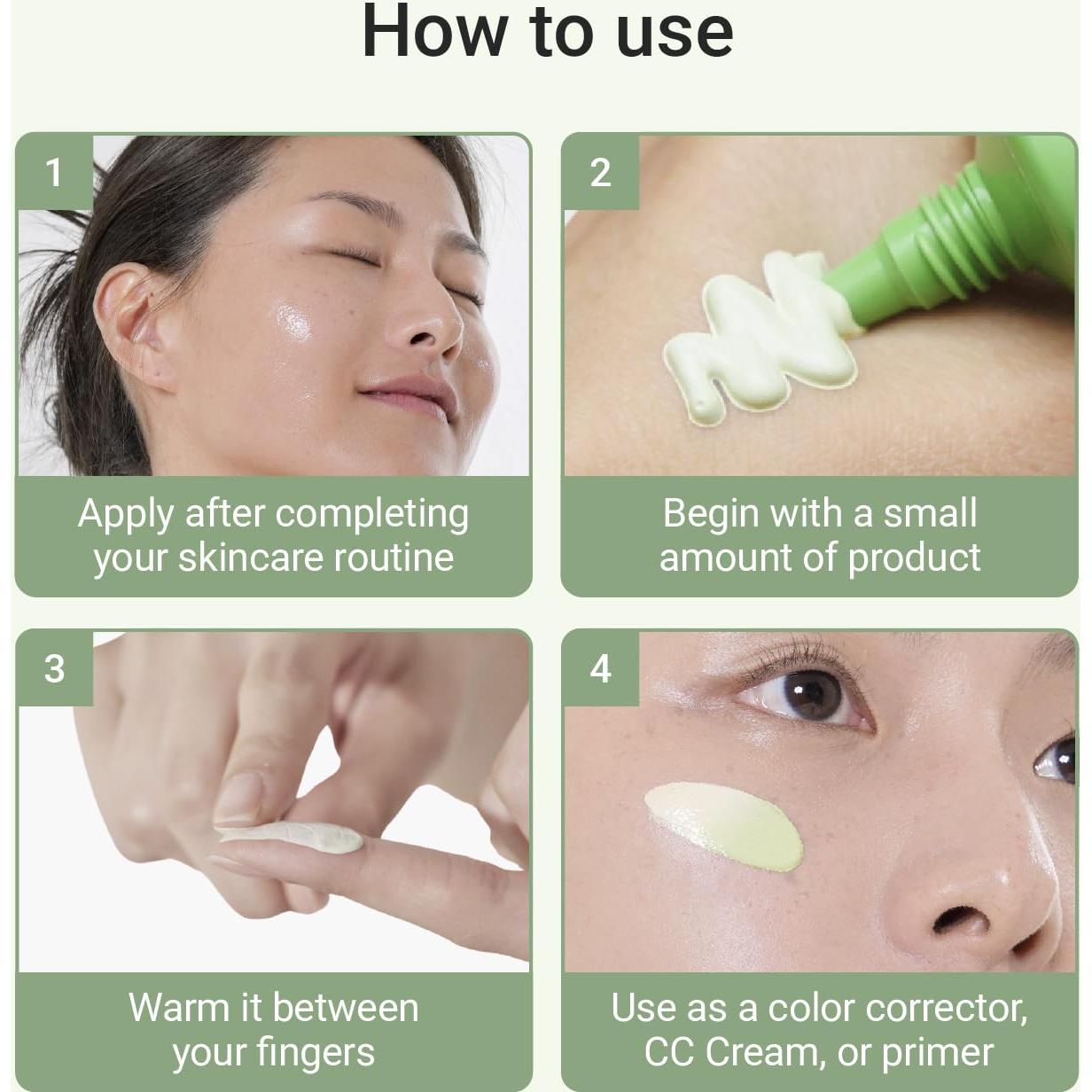 Crema CC Correctora Verde Meebak Cica para Piel Sensible 68g