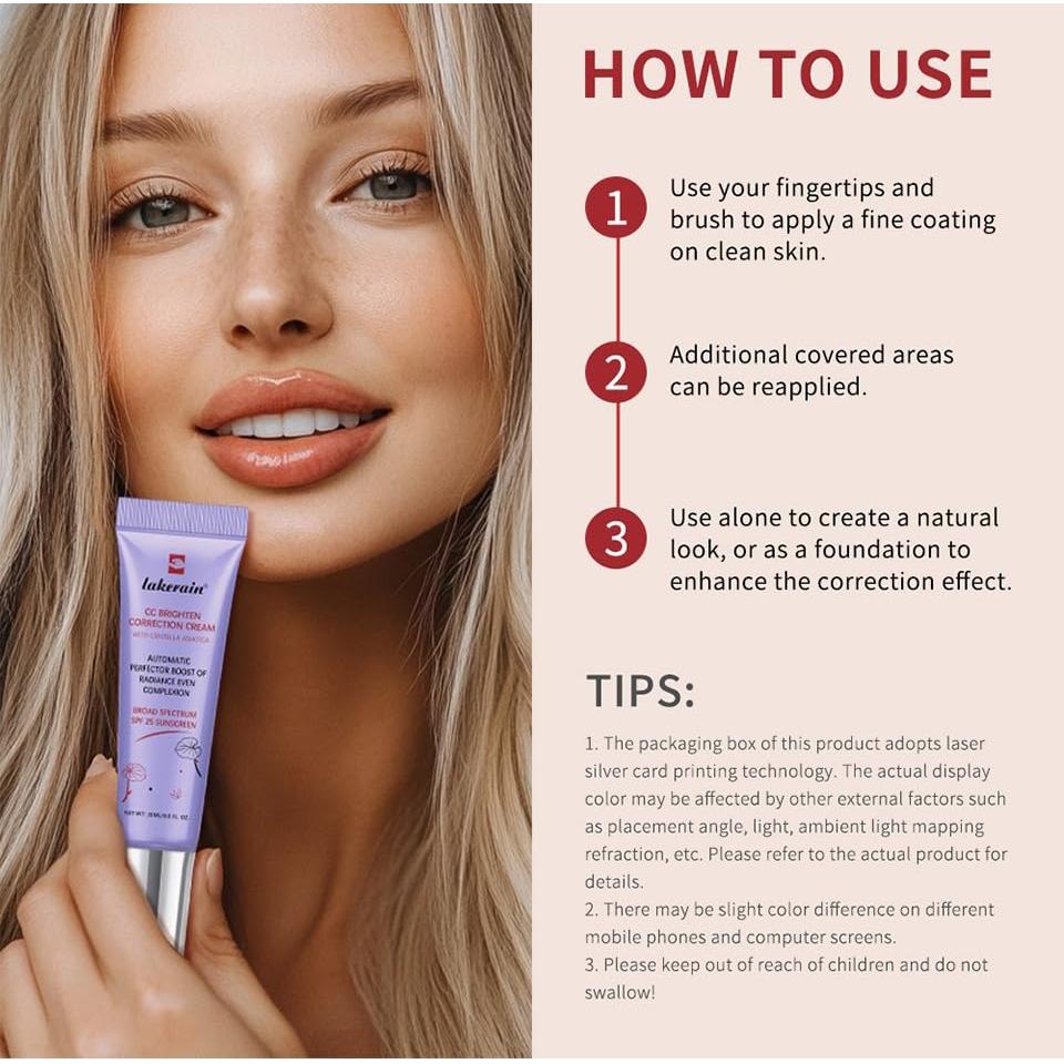 Crema CC Corlo 23.9g Correctora de Color SPF25 Púrpura