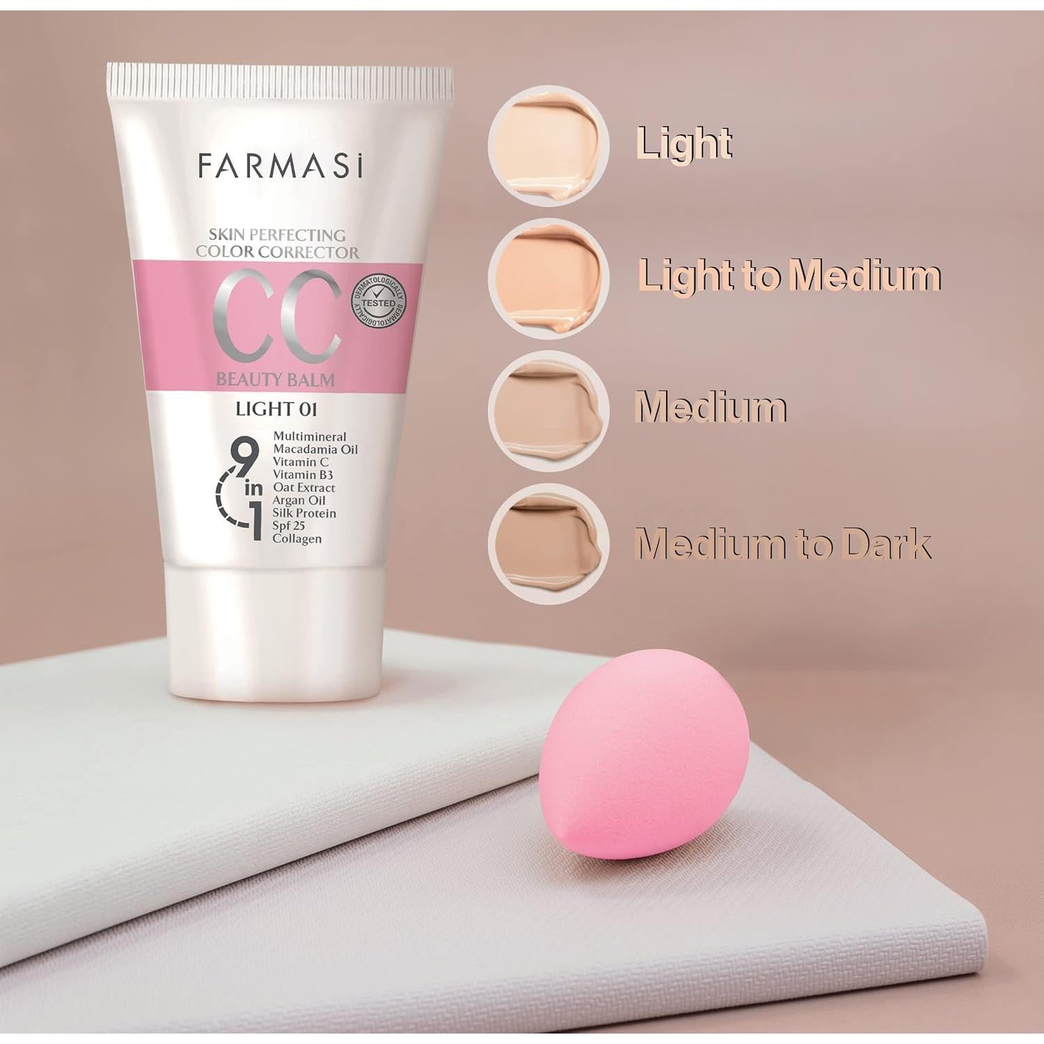 Crema CC Farmasi 50 ml - Acabado Natural, SPF 25, Multiminerales