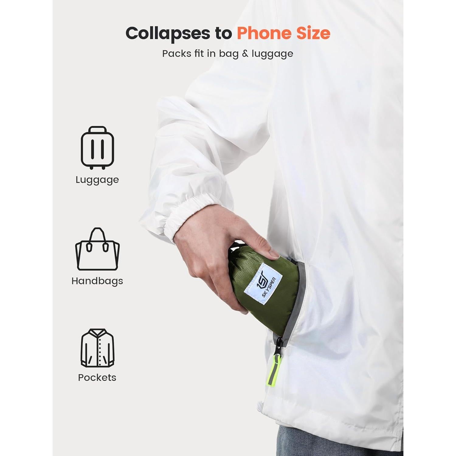 Mochila de Senderismo SKYSPER 16L Plegable Unisex Verde Militar