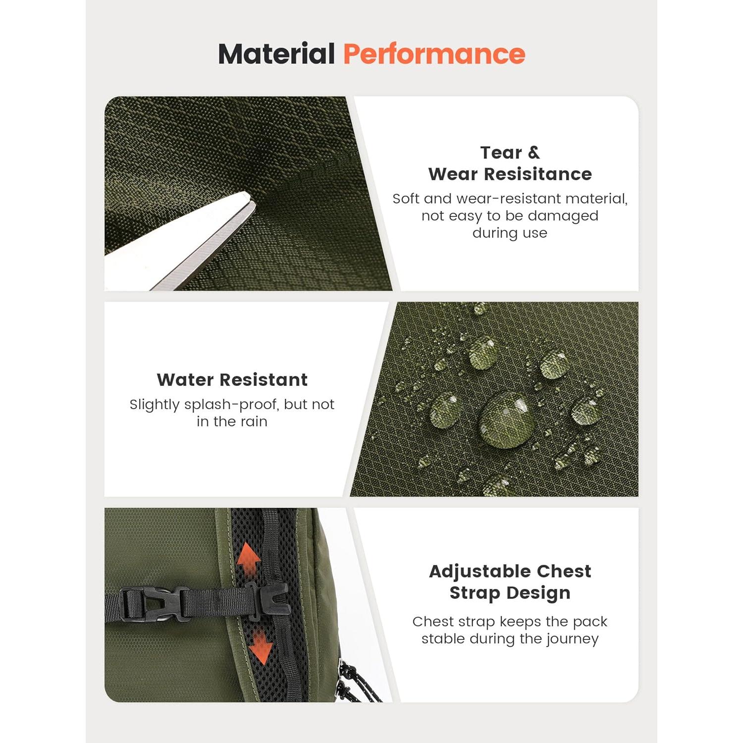 Mochila de Senderismo SKYSPER 16L Plegable Unisex Verde Militar