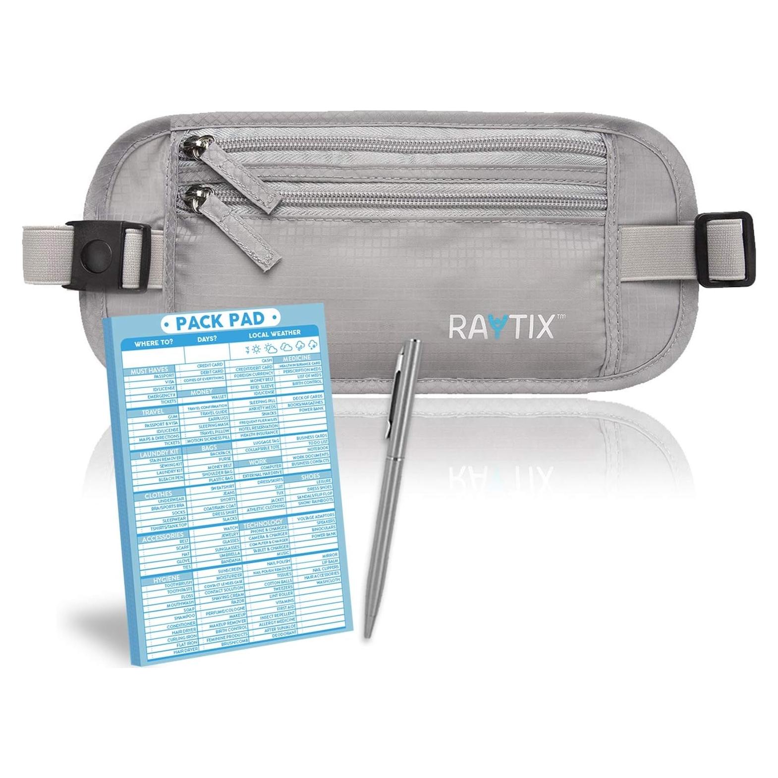 Cinturón de Dinero Rayix con Bloqueo RFID - Gris