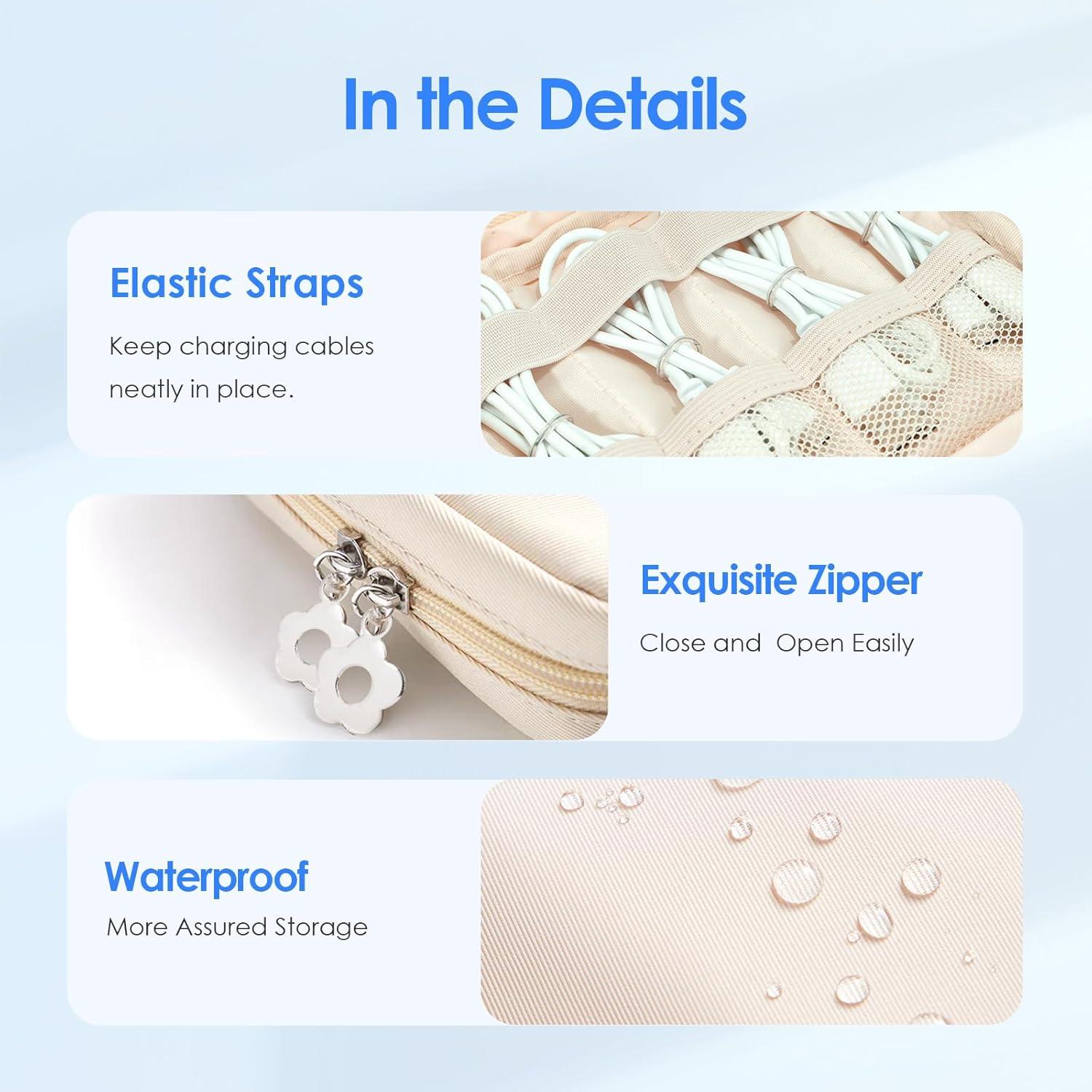 Bolsa Organizadora de Cables LENTION Beige Impermeable