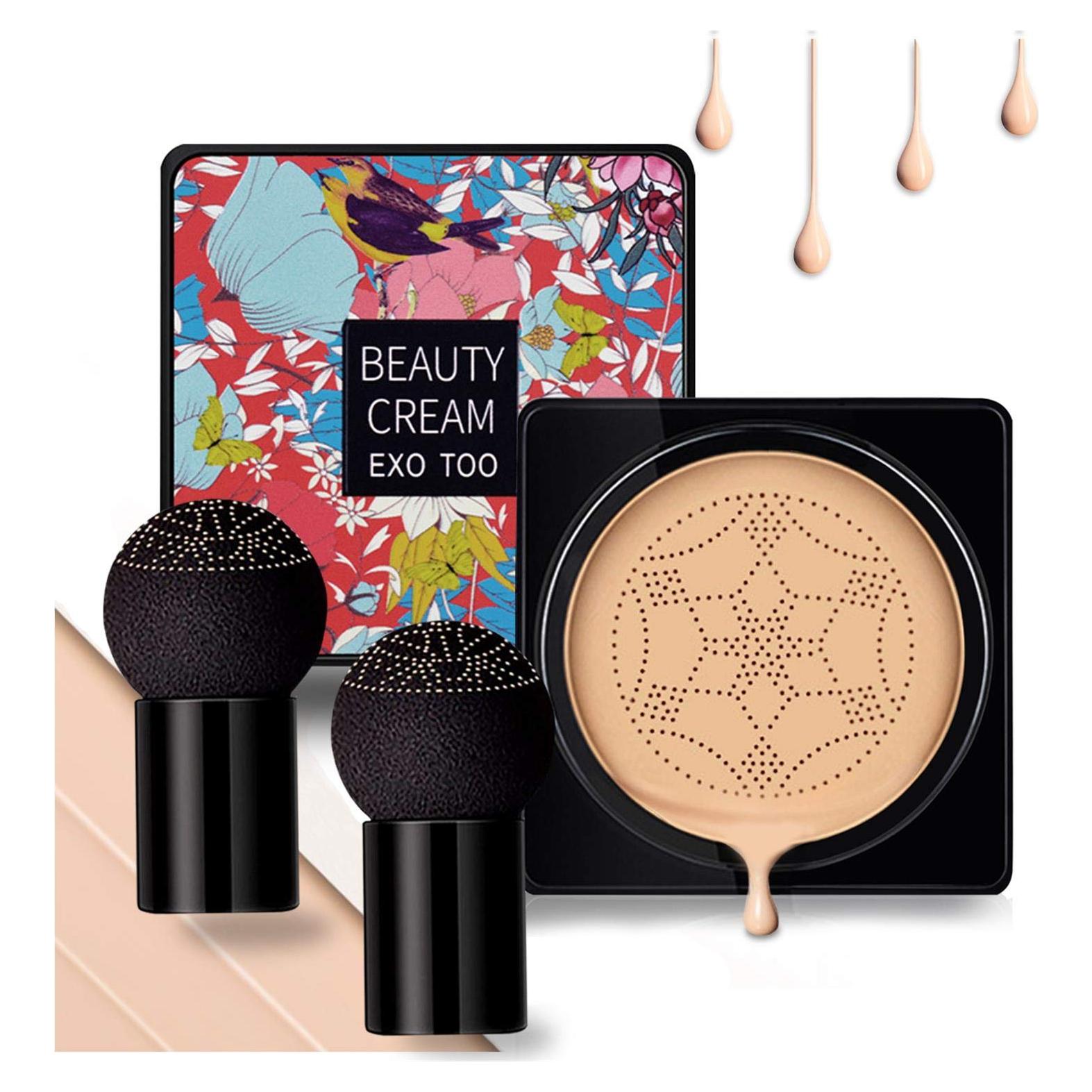 Base de Maquillaje CC Cream NUIBO Natural con 2 Esponjas