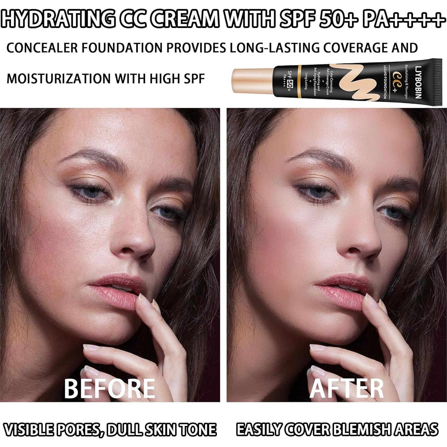 Crema CC Hidratante Natural LJYBoBin SPF 50+ Cobertura Completa