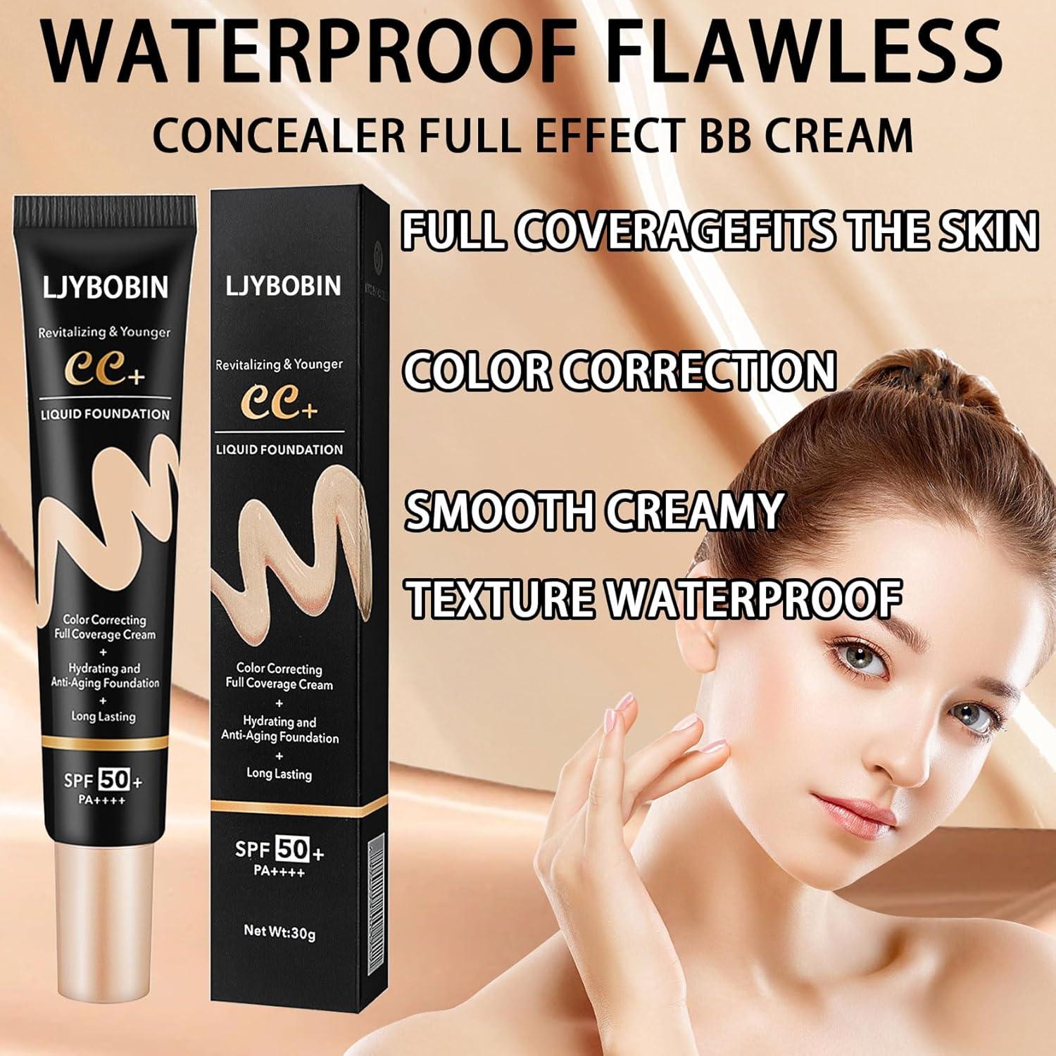 Crema CC Hidratante Natural LJYBoBin SPF 50+ Cobertura Completa