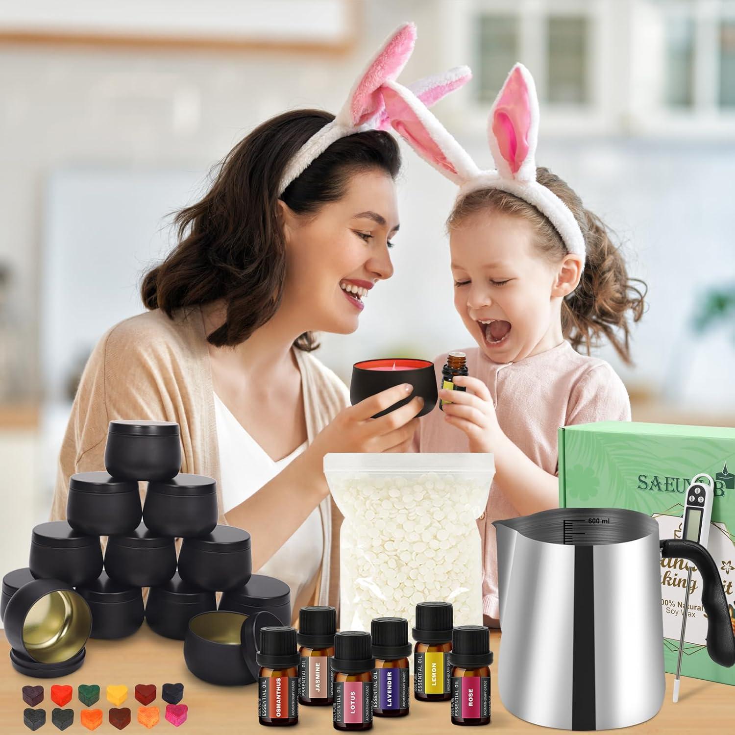 Kit de Fabricación de Velas SAEUYVB - 12 Latas, 900g Cera Soja