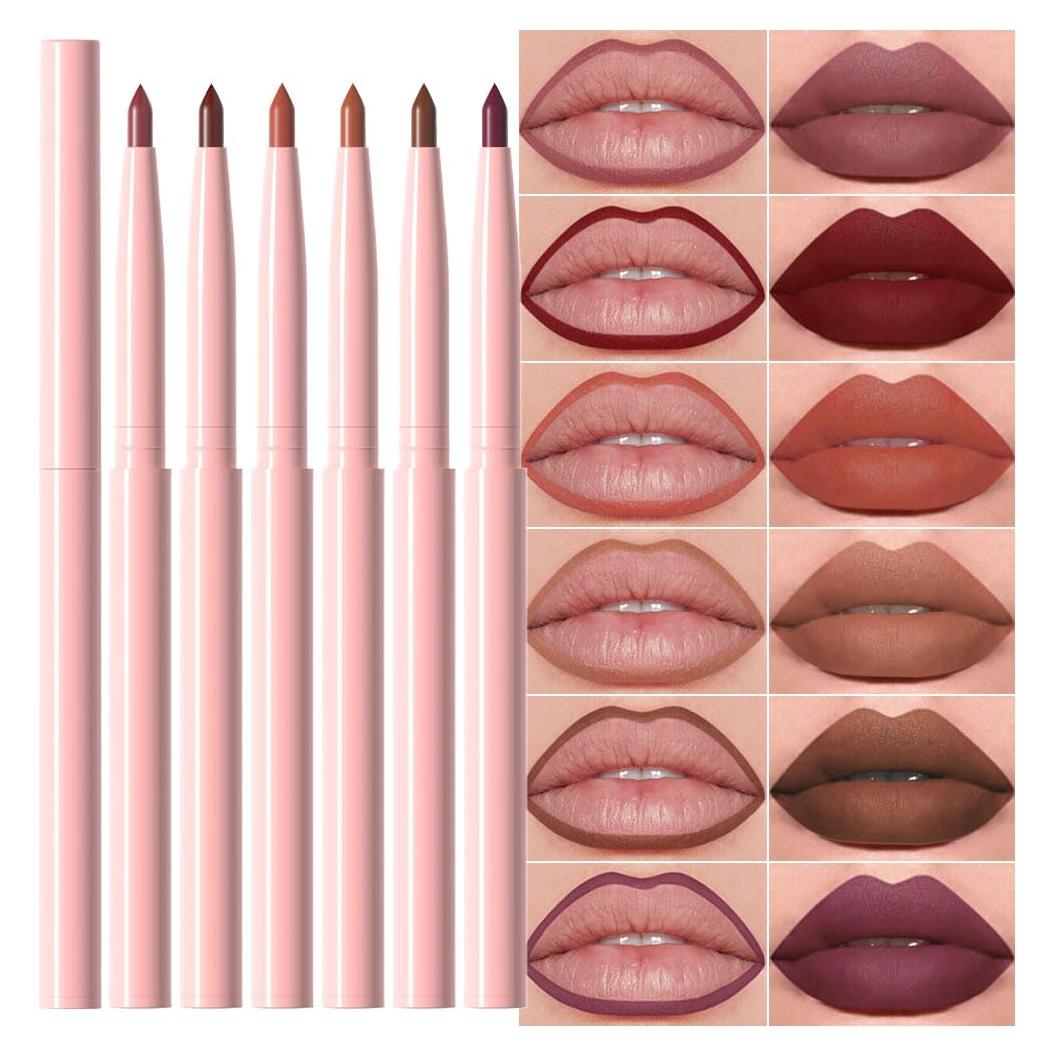 Set 6 Lápices Delineadores de Labios evpct - Mate y Cremoso