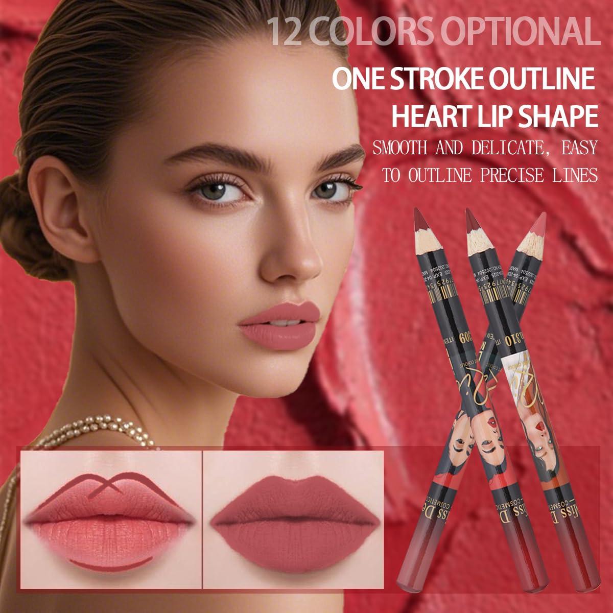 Juego de 12 Lápices Delineadores de Labios Katiluxiya - Color 03