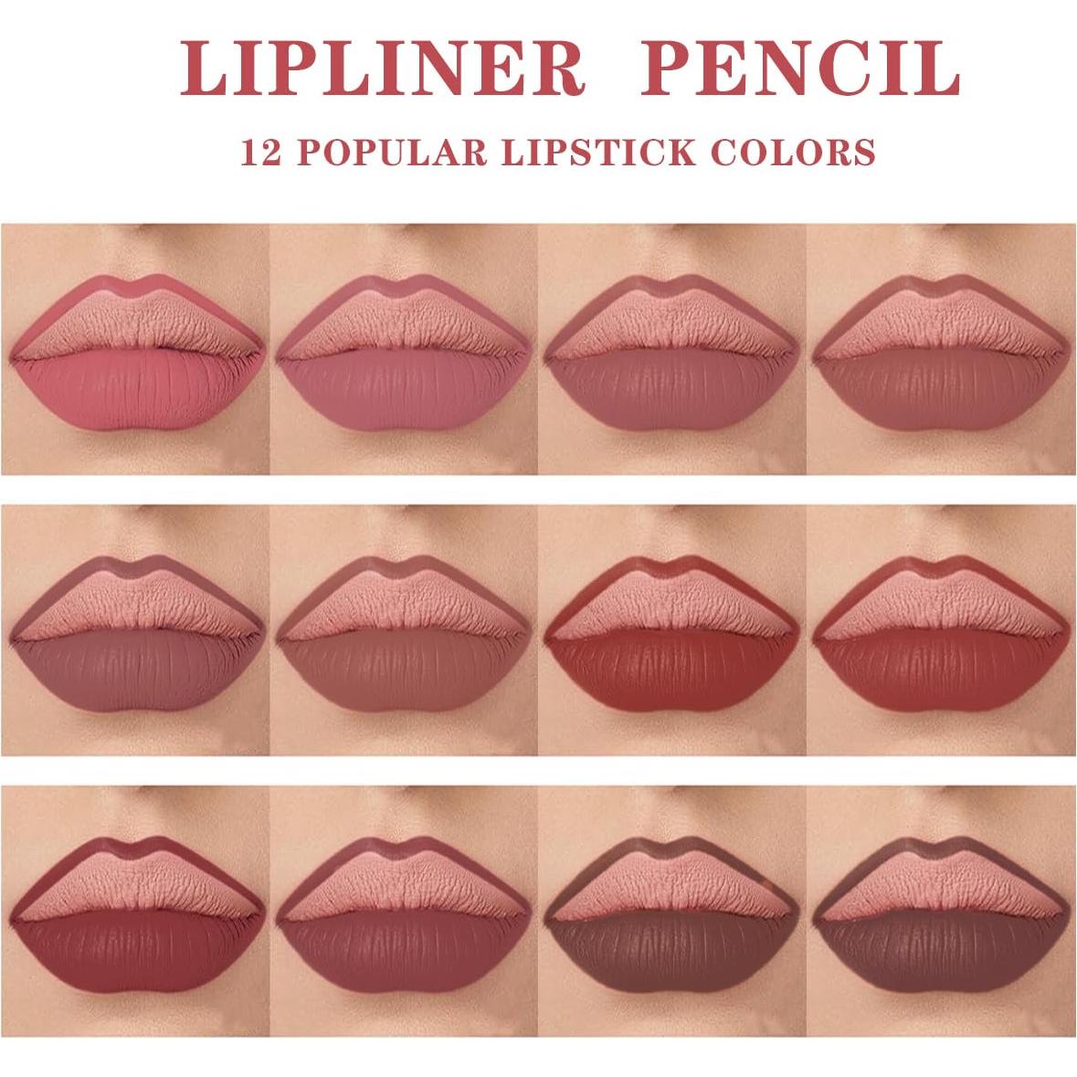 Juego de 12 Lápices Delineadores de Labios Katiluxiya - Color 03