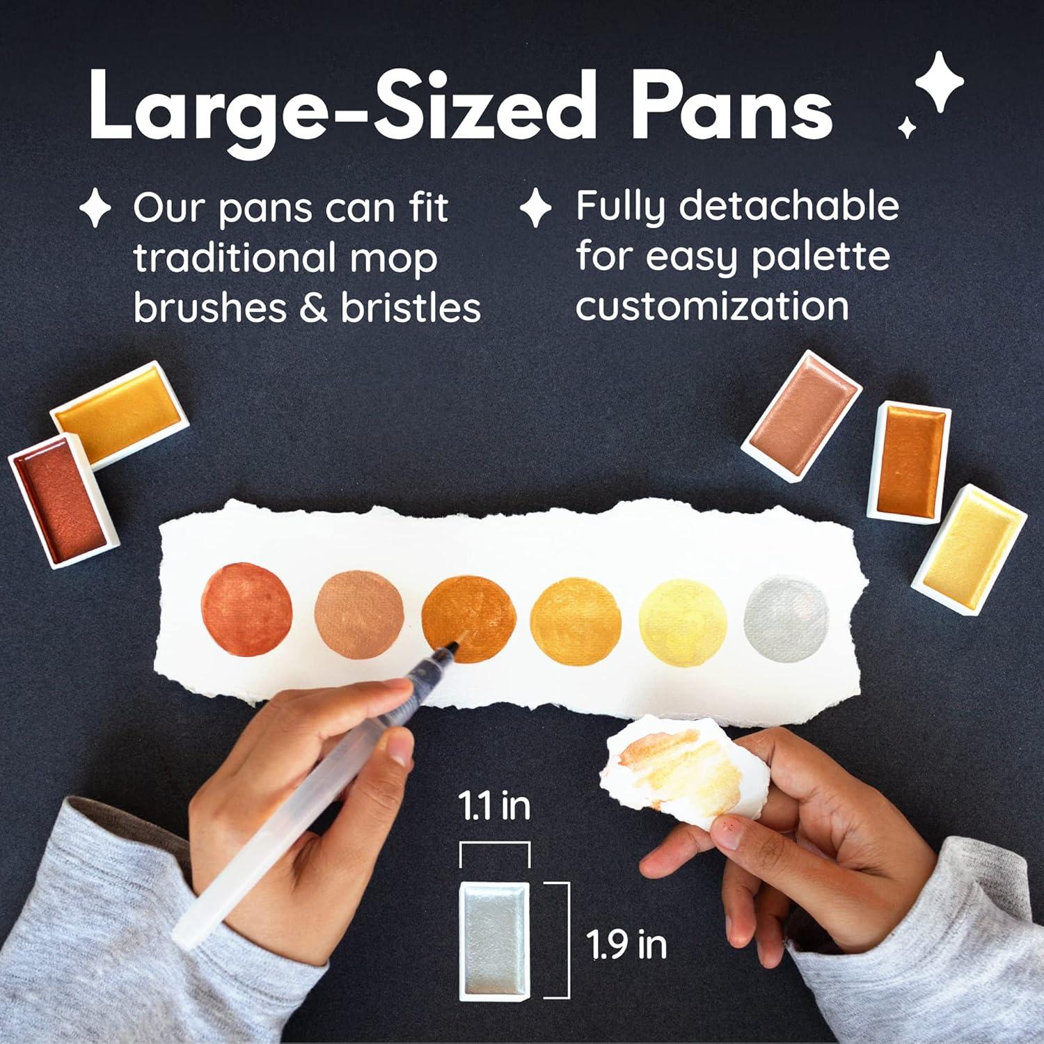 Set de 6 Pinturas Acuáticas Metálicas MozArt Supplies 3 Onzas