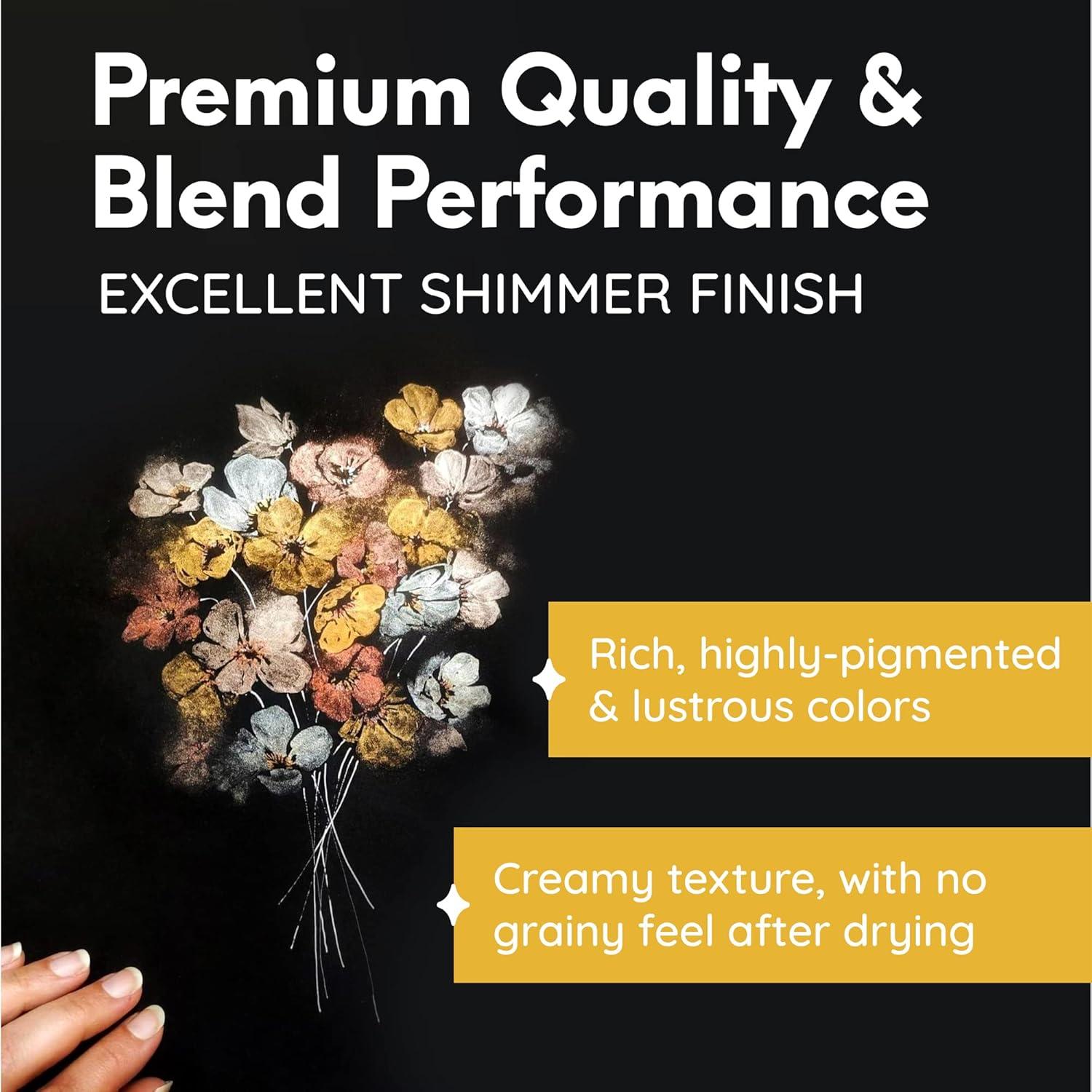 Set de 6 Pinturas Acuáticas Metálicas MozArt Supplies 3 Onzas