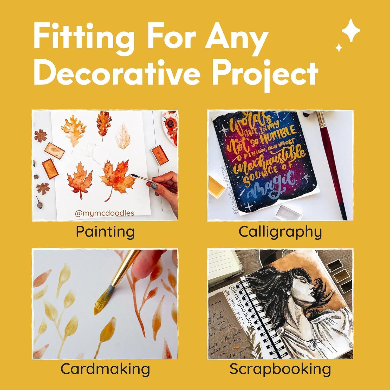 Set de 6 Pinturas Acuáticas Metálicas MozArt Supplies 3 Onzas