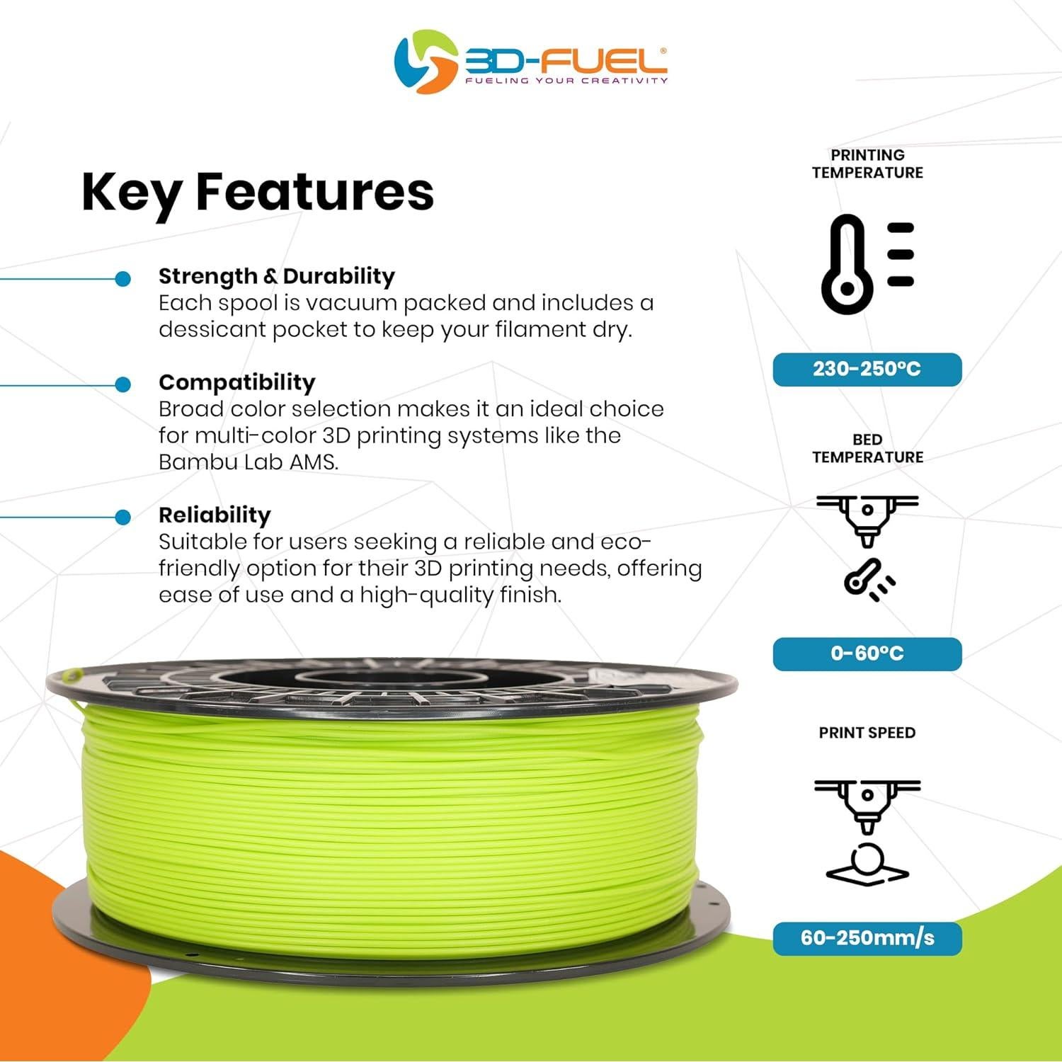 Filamento PLA+ 3D-Fuel Almendra 1 kg para Impresora 3D
