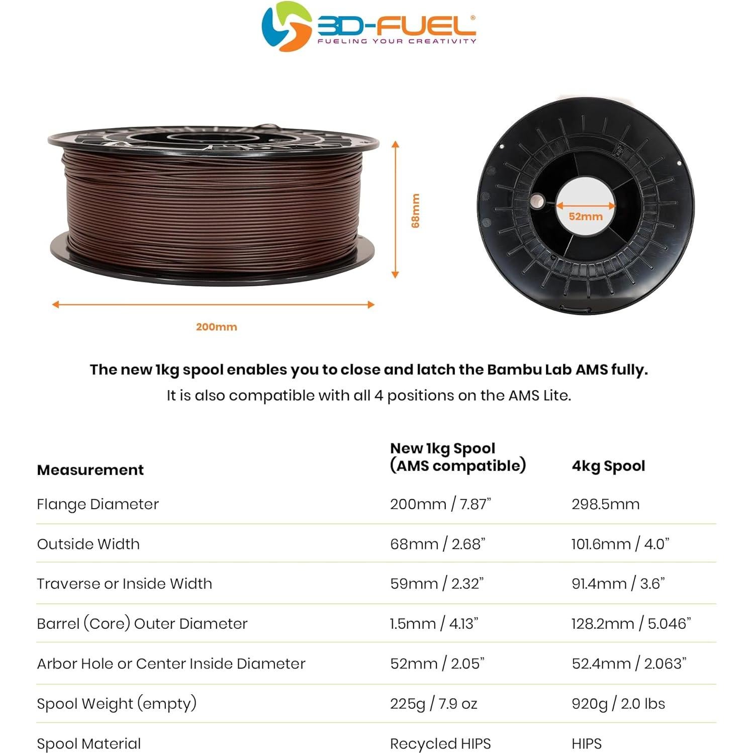 Filamento PLA+ 3D-Fuel Almendra 1 kg para Impresora 3D