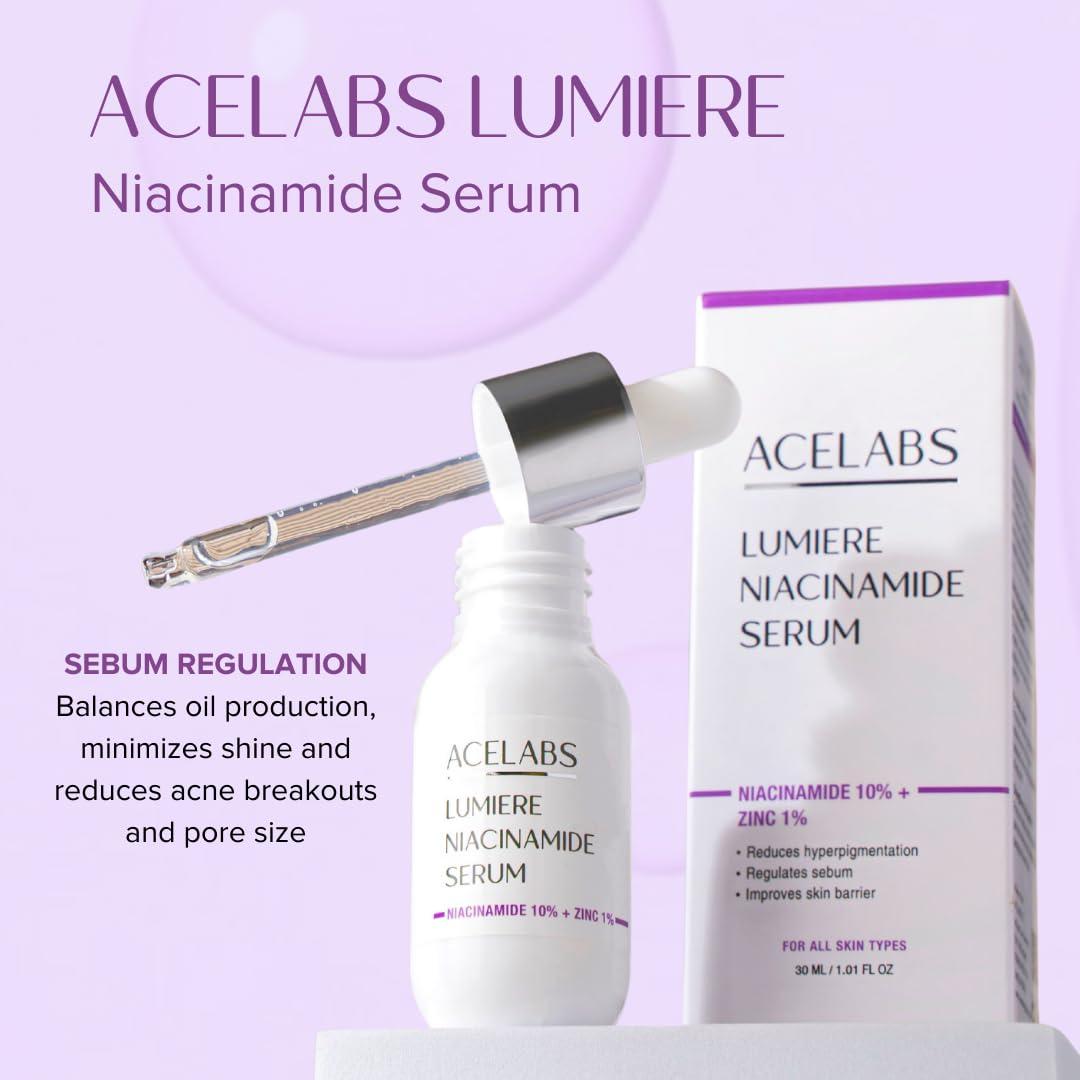 Suero de Niacinamida 10% ACELABS 28.5ml - Antienvejecimiento y Minimizador de Poros