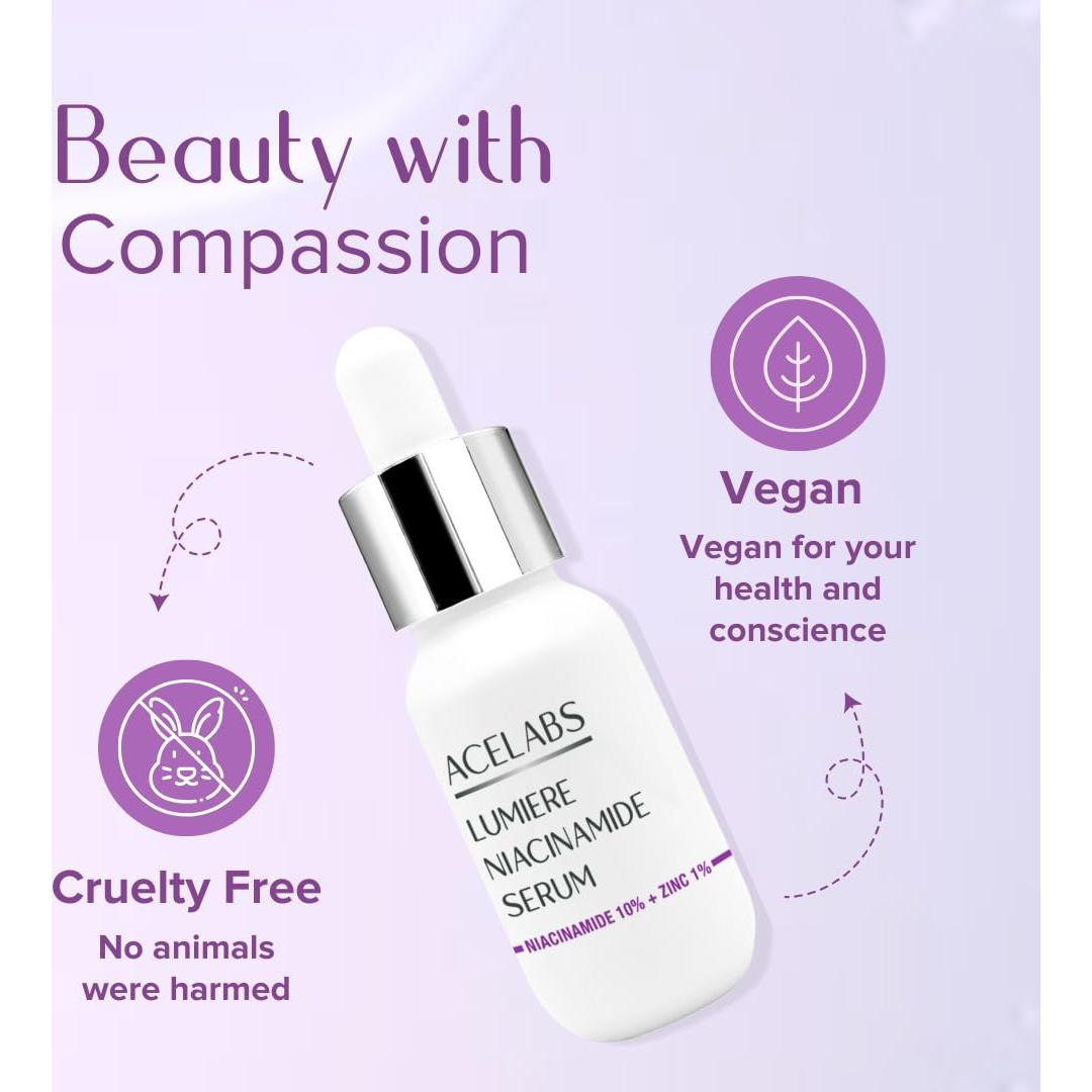 Suero de Niacinamida 10% ACELABS 28.5ml - Antienvejecimiento y Minimizador de Poros