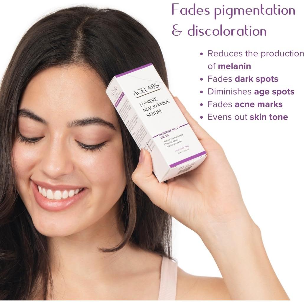 Suero de Niacinamida 10% ACELABS 28.5ml - Antienvejecimiento y Minimizador de Poros
