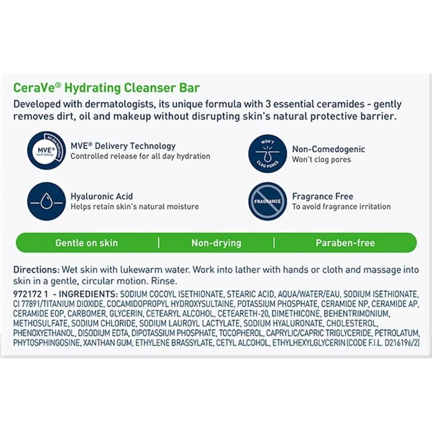 CeraVe Barra Limpiadora Hidratante 127 g - Paquete de 6